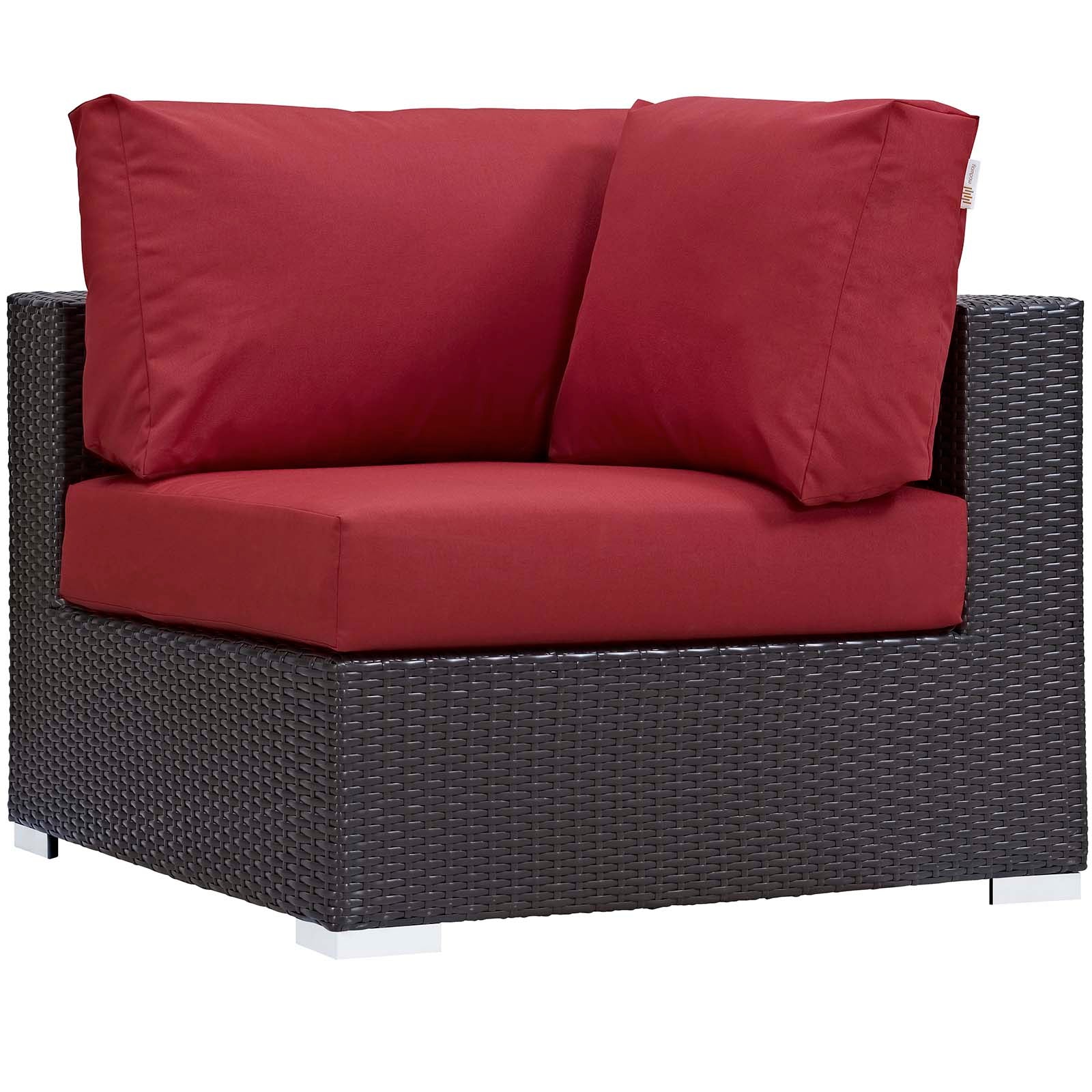 Modway Convene 5-Piece Outdoor Patio Furniture Set with Fire Pit
