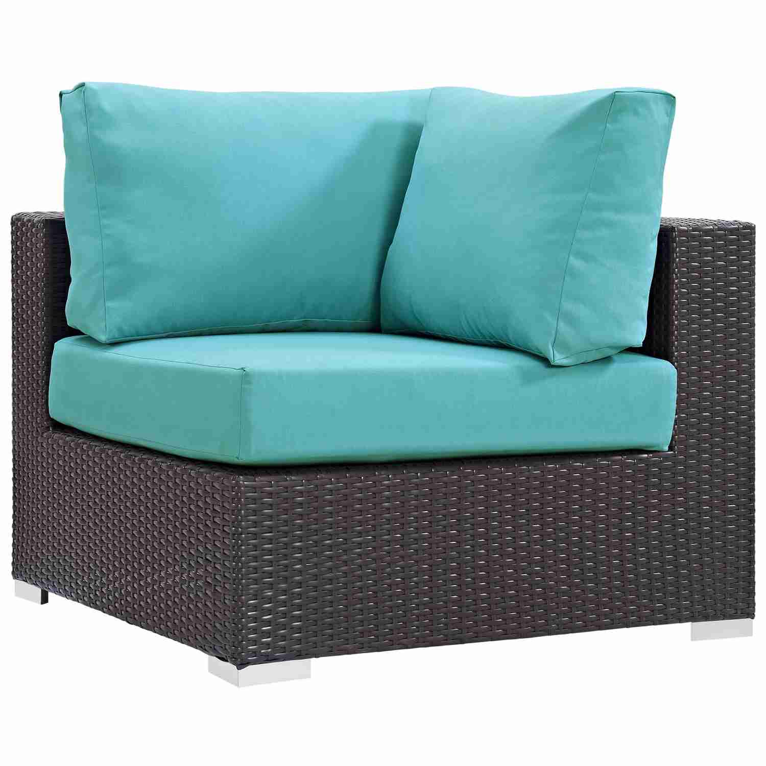 Modway Convene 5-Piece Outdoor Patio Furniture Set with Fire Pit