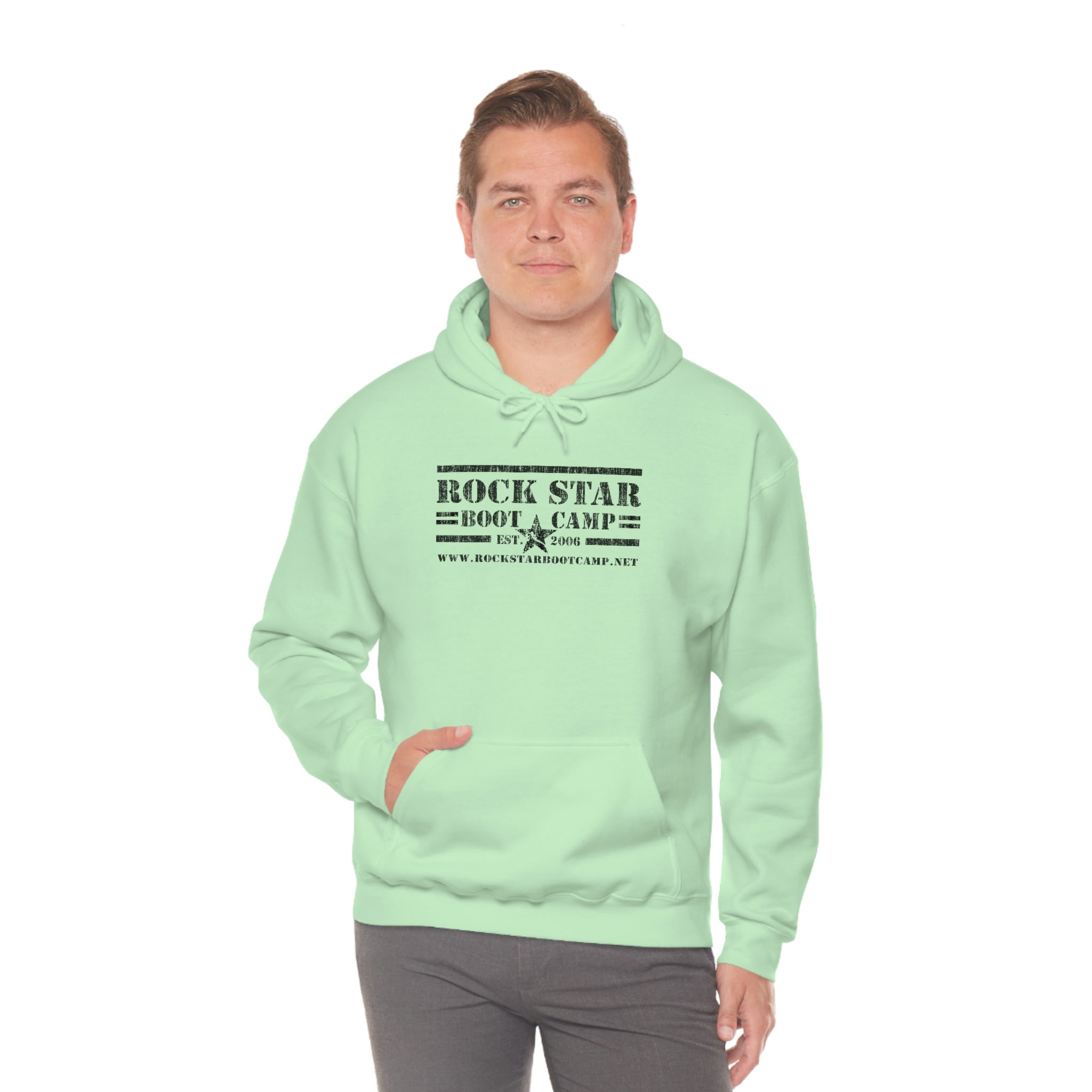 RSBC Unisex Heavy Blend Hooded Sweatshirt - Plush Comfort, Mint Green with Black Logo