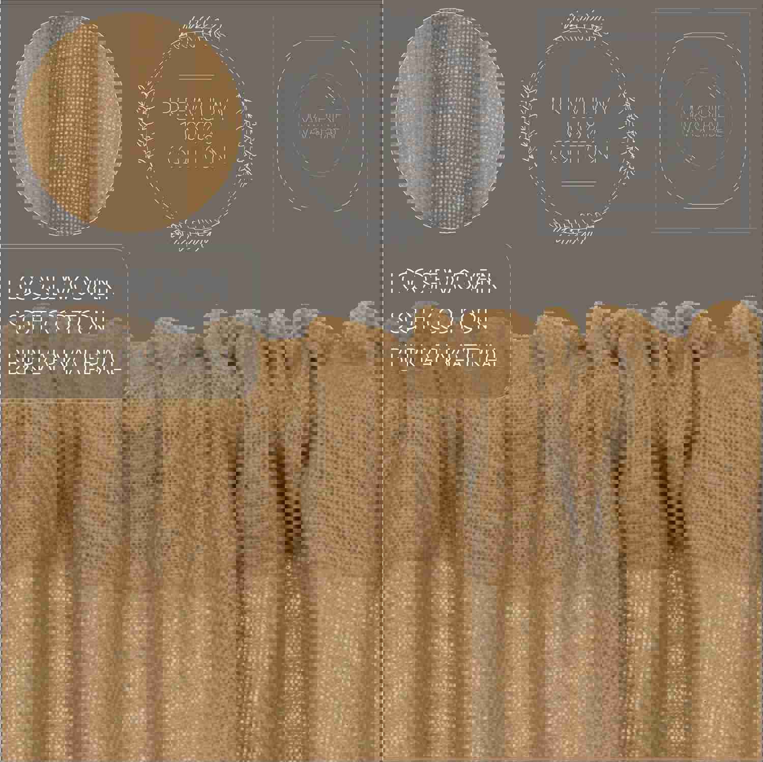 Rustic Farmhouse Burlap Swag Set for Window Decor