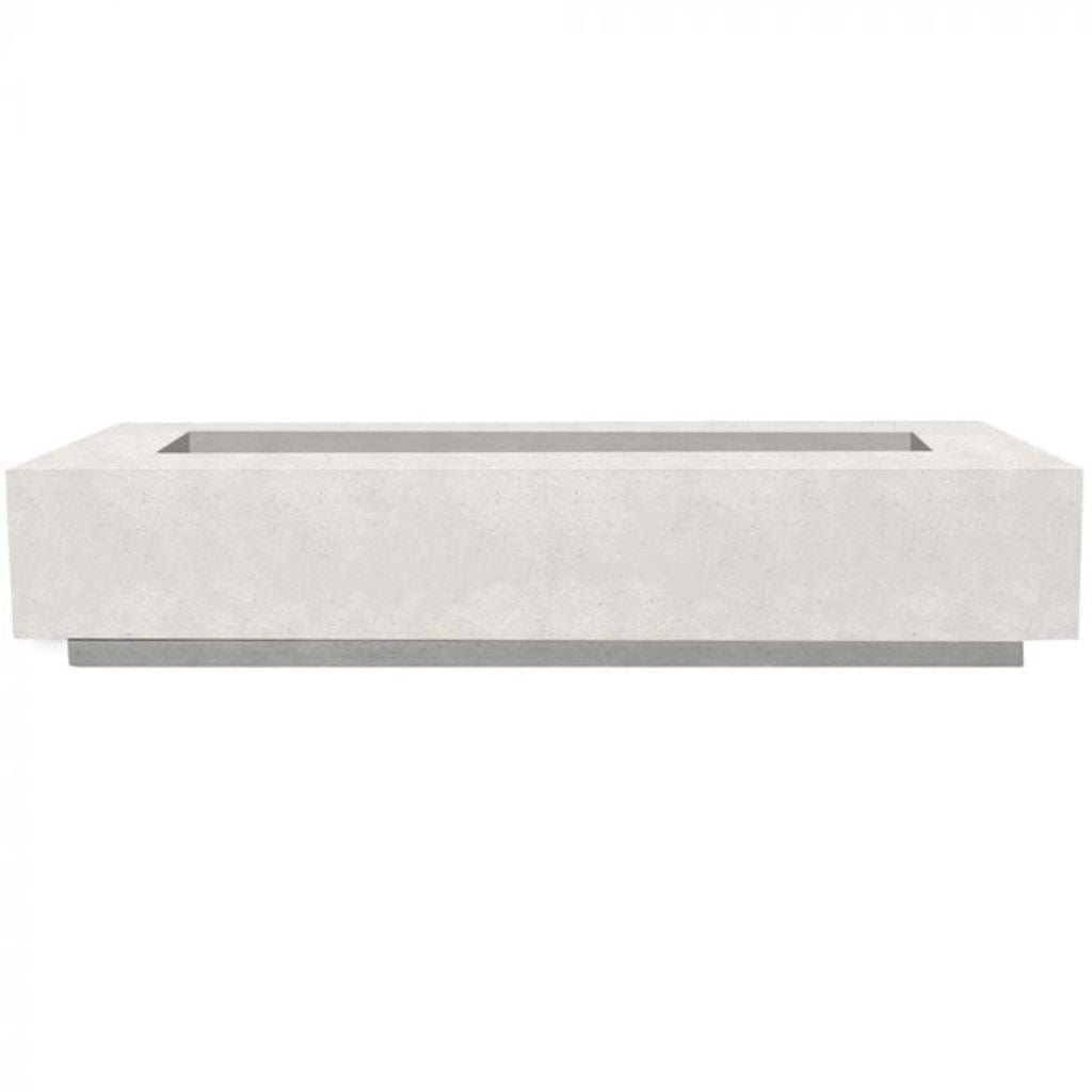 Prism Hardscapes 90" Ultra White Tavola 6 Rectangular Concrete Natural Gas Fire Pit Table