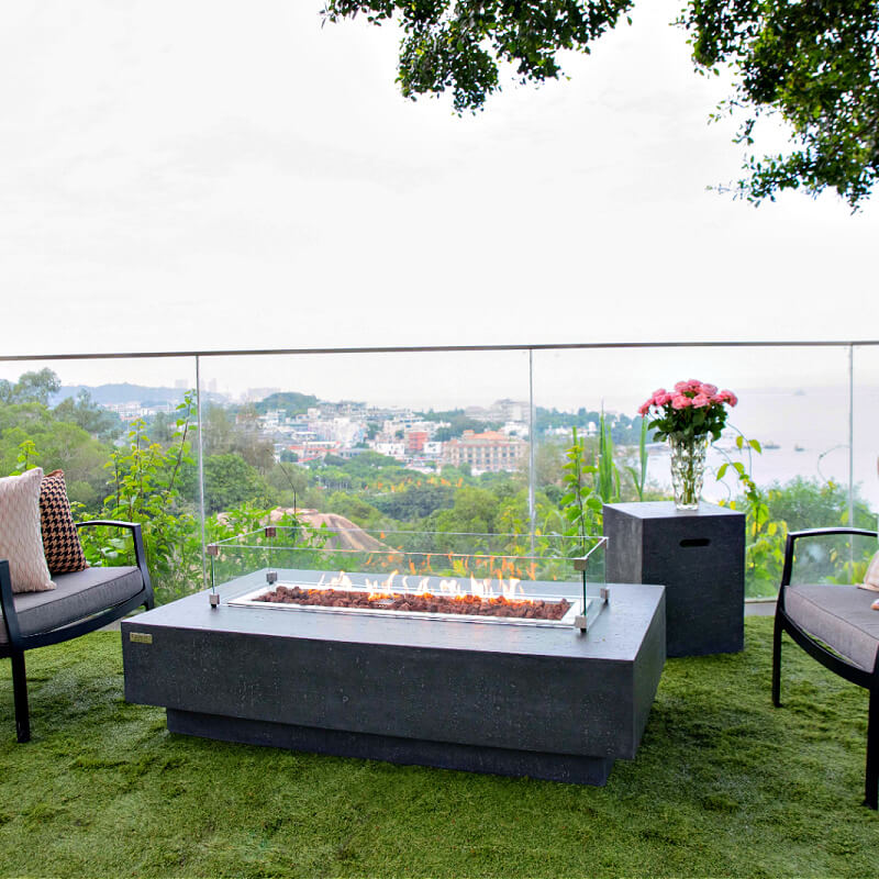 Elementi Hampton Outdoor Concrete Fire Pit Table - OFG139