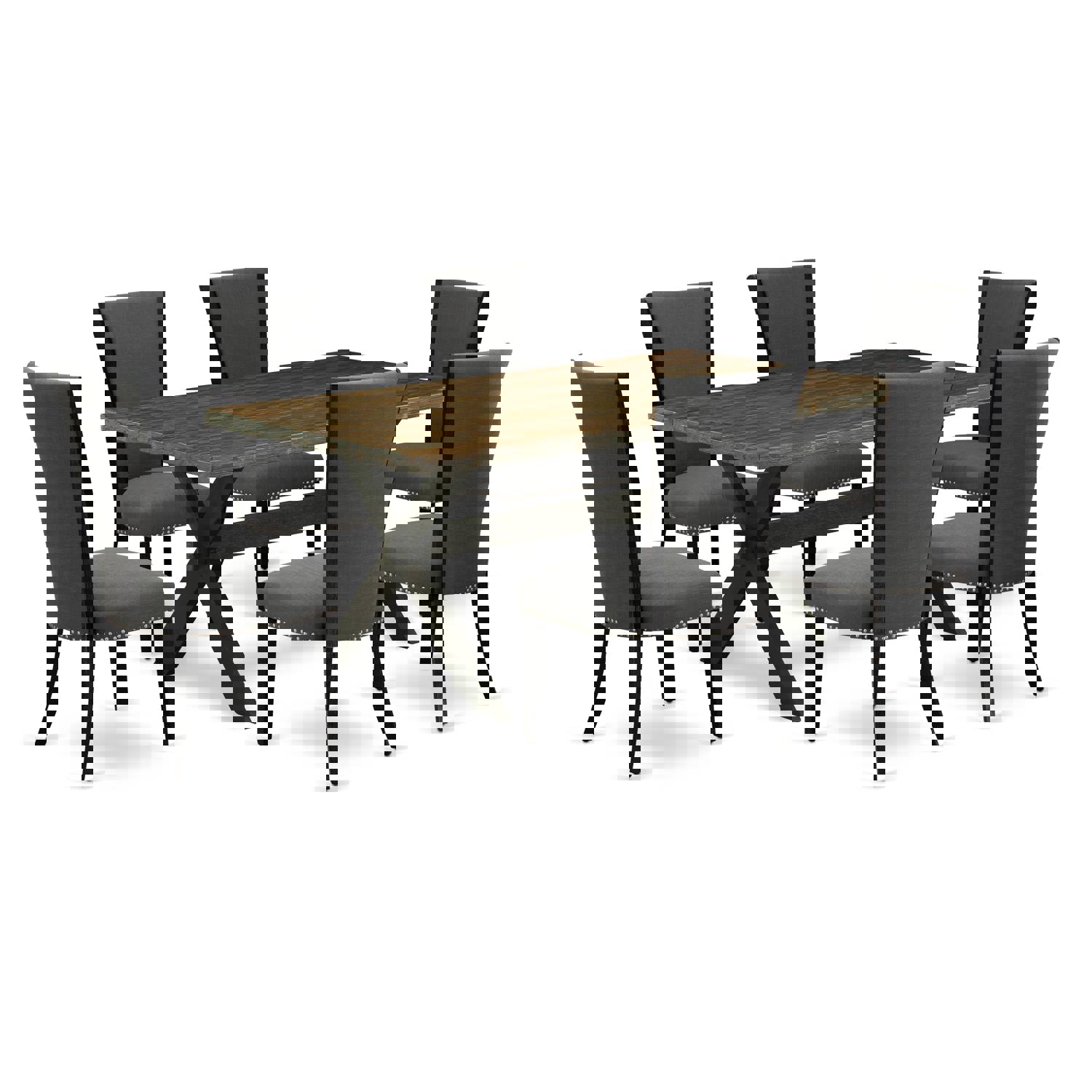 Elegant 7-Piece Dining Set with Rectangular Table and Modern Chairs