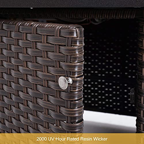 Grand Patio 43 Inch Rectangle Outdoor Propane Fire Pit Table with Resin Wicker Base