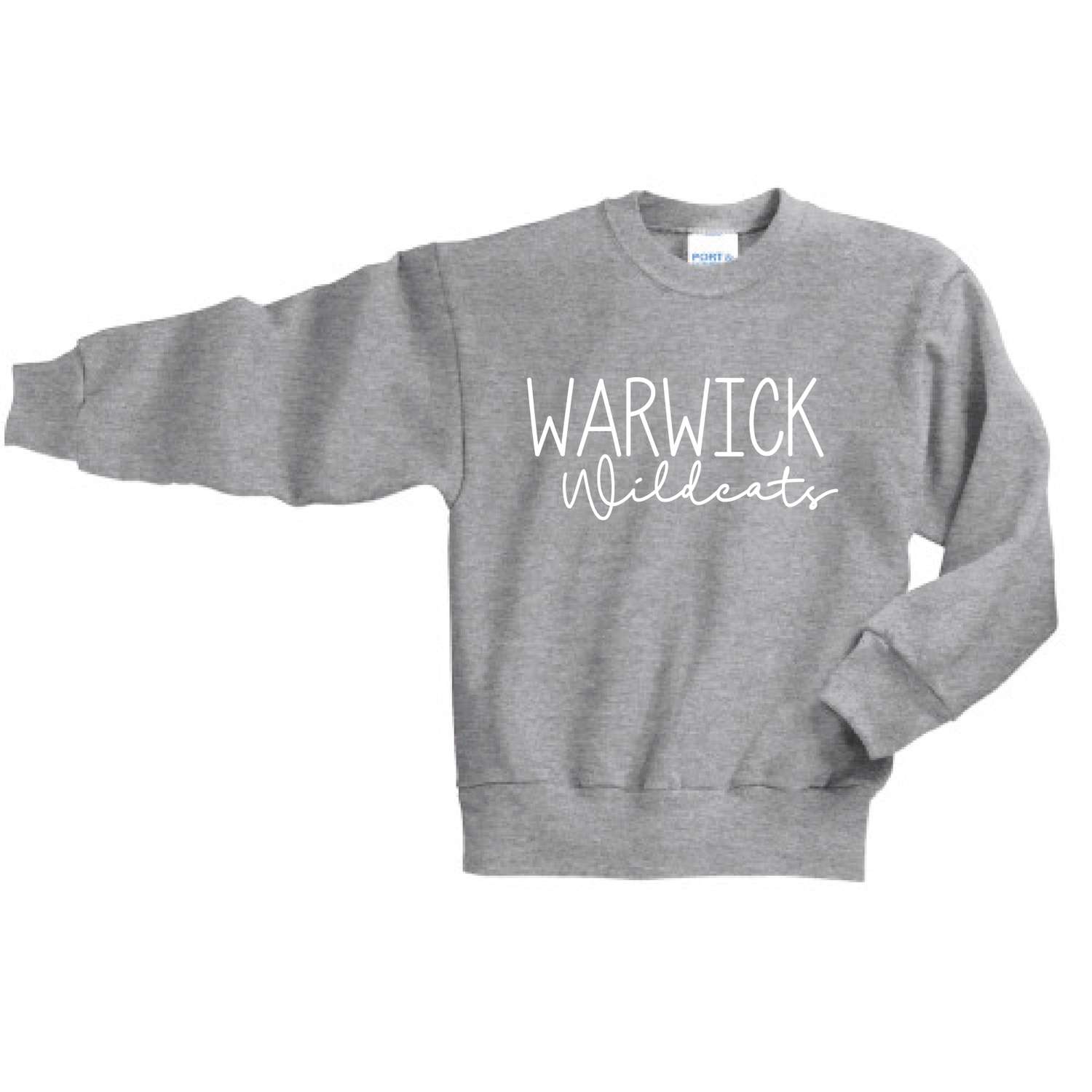 White Warwick Wildcats Fleece Crewneck Sweatshirt