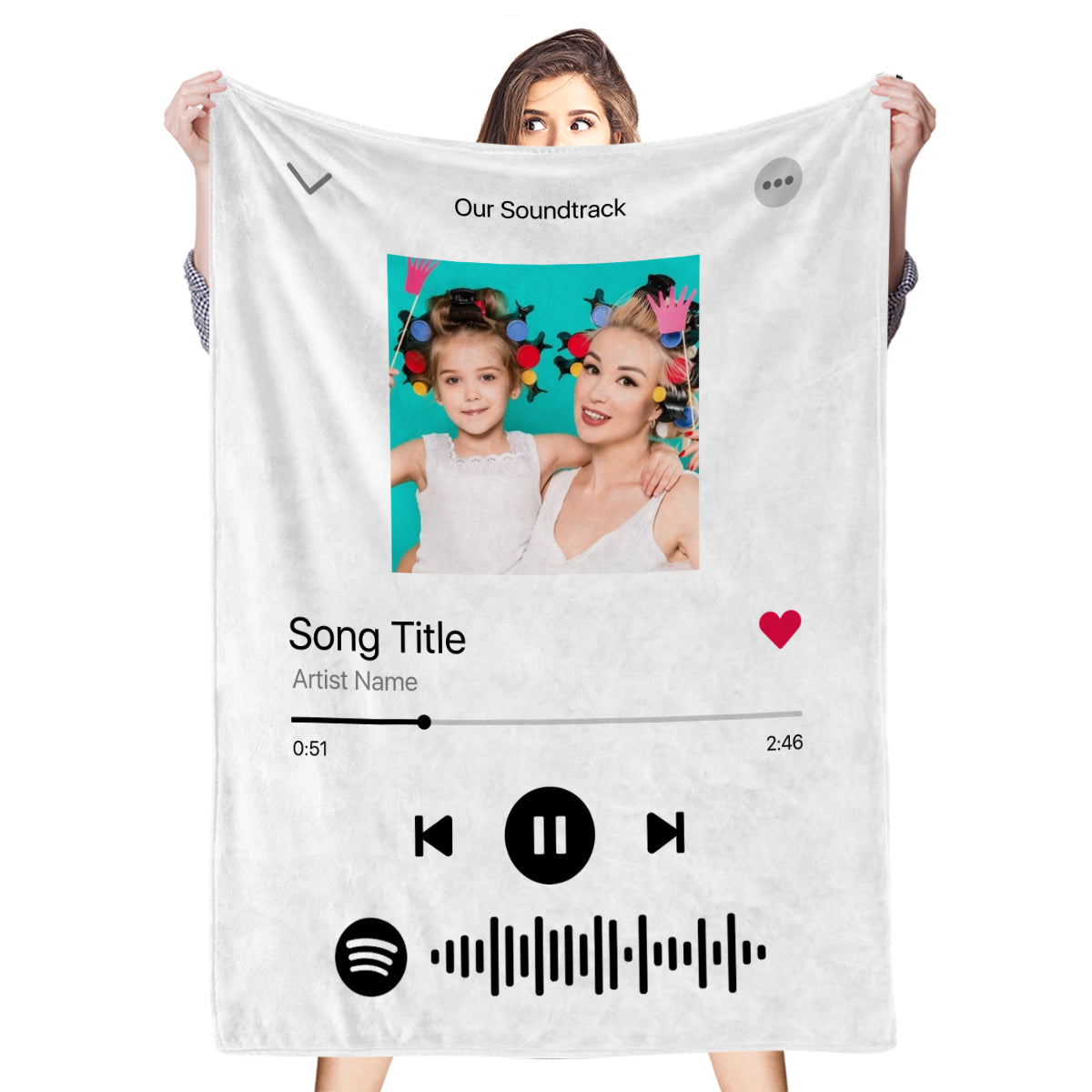 Personalized Music Code Photo Fleece Blanket