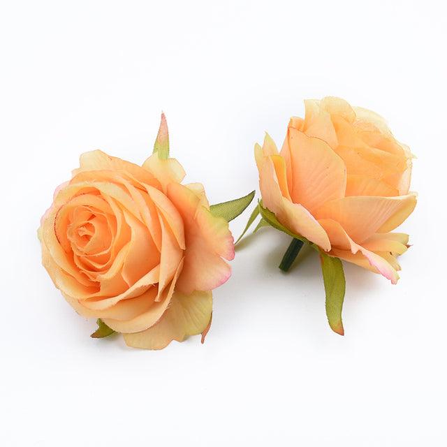 10pcs Silk Rose Heads for Weddings, Home Decor, and DIY Projects