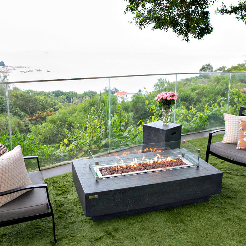 Elementi Hampton Outdoor Concrete Fire Pit Table - OFG139