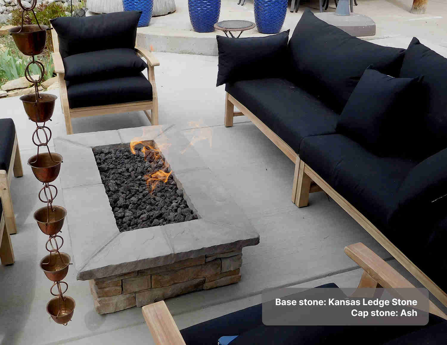 Customizable Outdoor Stone Gas Fire Pit