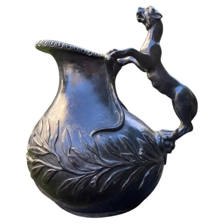 19th Century Italian Grand Tour Bronze Panther Handled Askos
