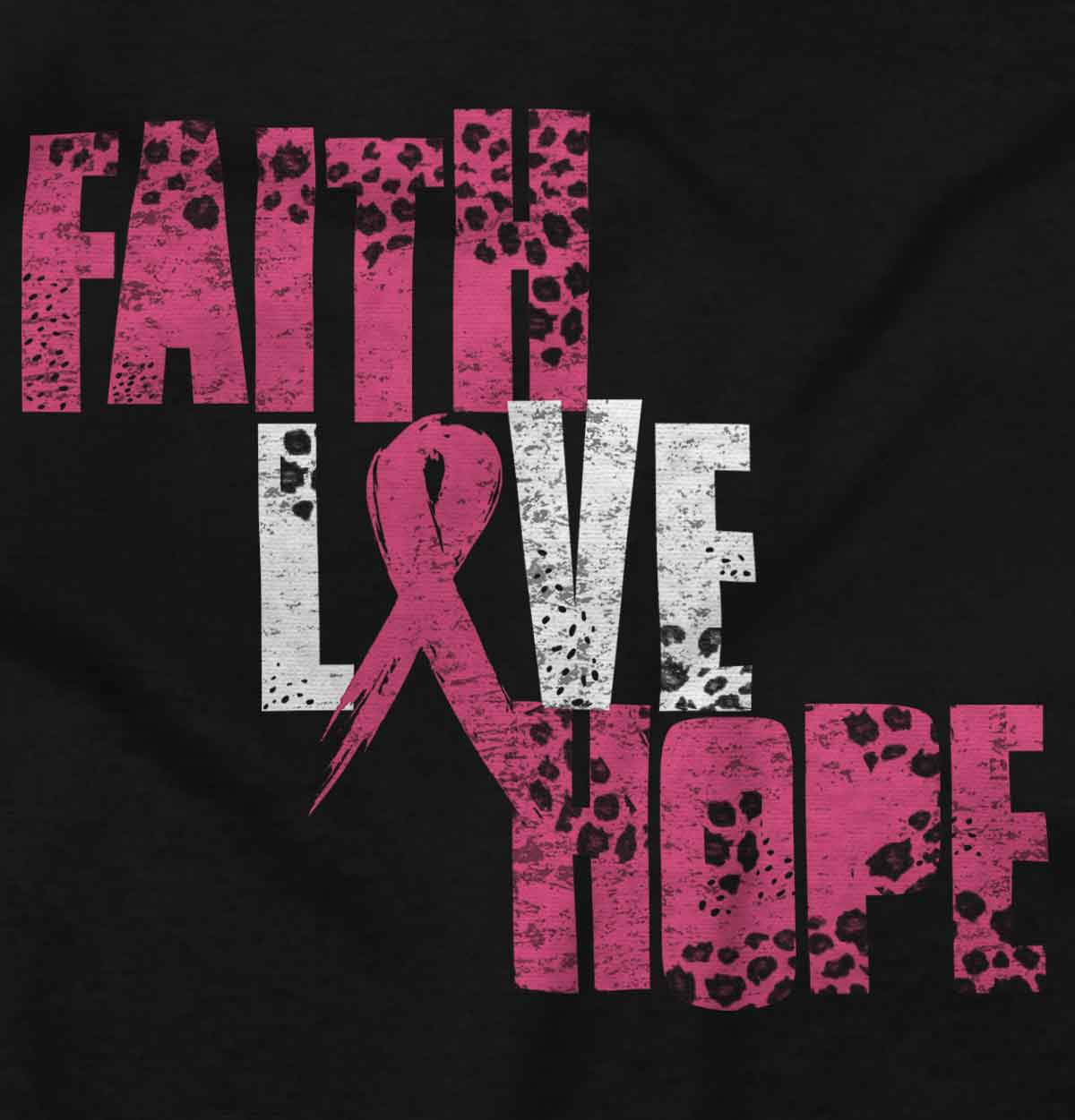 Support Breast Cancer Awareness with Pink Faith Love Hope Zip Hoodie