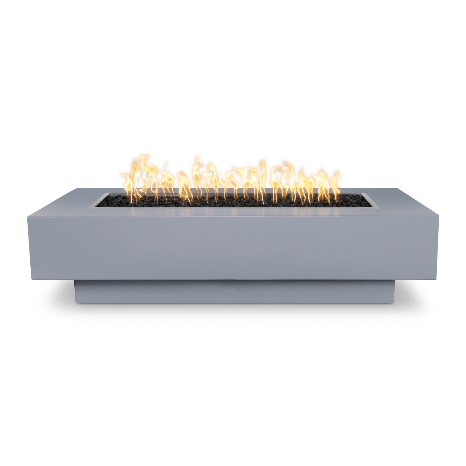 Contemporary Outdoor Plus Coronado Rectangle Fire Pit with Powder Coated Metal and Free Cover