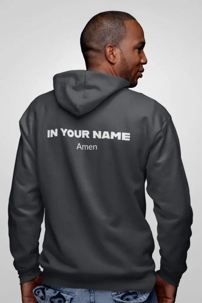 Faith-Inspired Champion Hoodie with In Your Name Amen Design