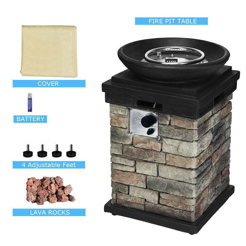40,000 BTU Outdoor Propane Fire Pit with Weather-Resistant Cover