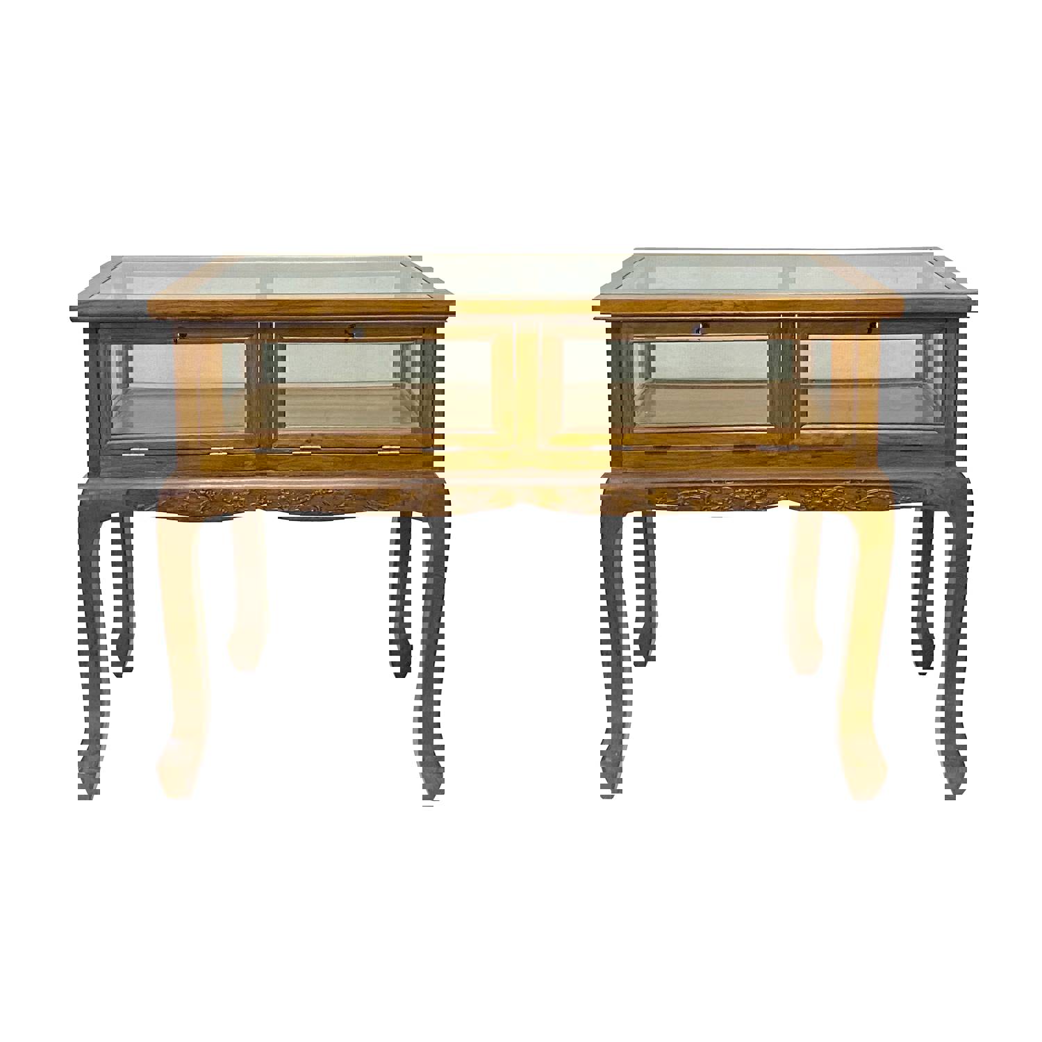 Elegant Oriental Craw Legs Glass Top Console Table