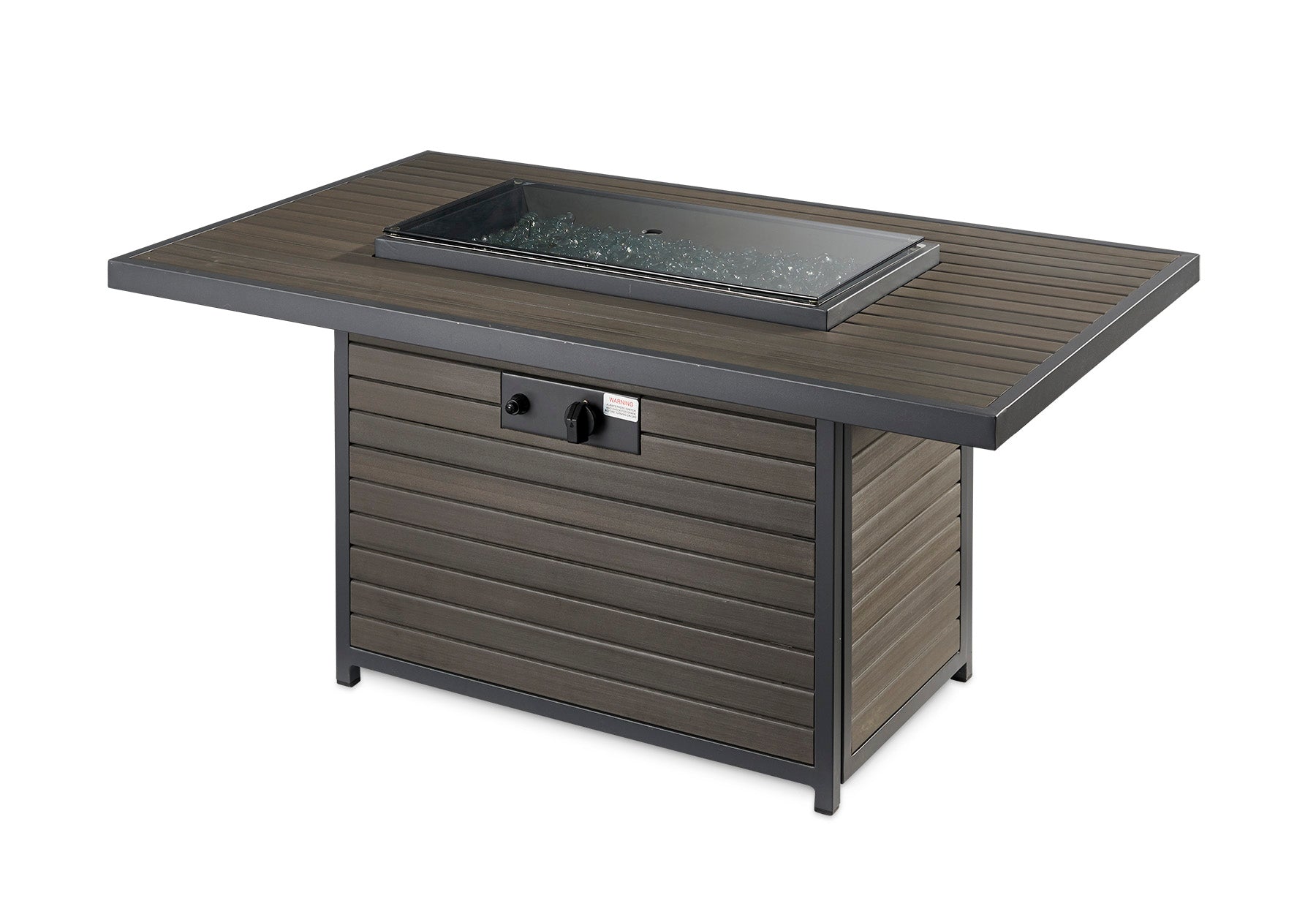 The Outdoor GreatRoom Company Brooks Rectangular Gas Fire Pit Table - Modern Outdoor Heating
