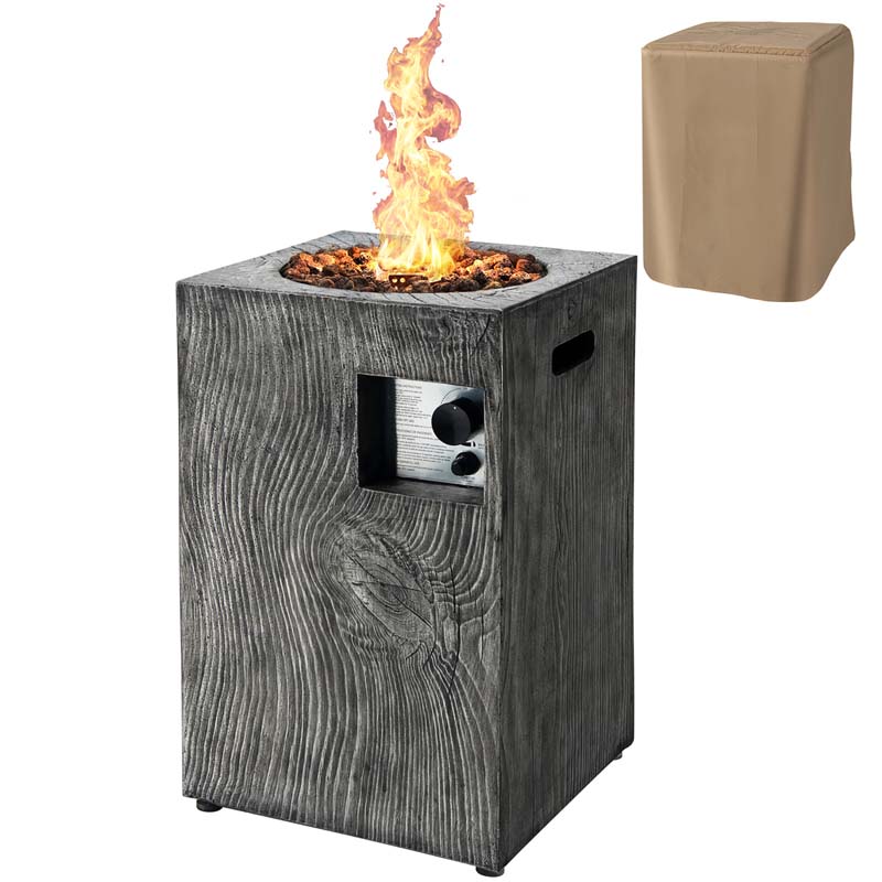 Durable 16" Square Outdoor Propane Fire Pit with 30,000 BTU