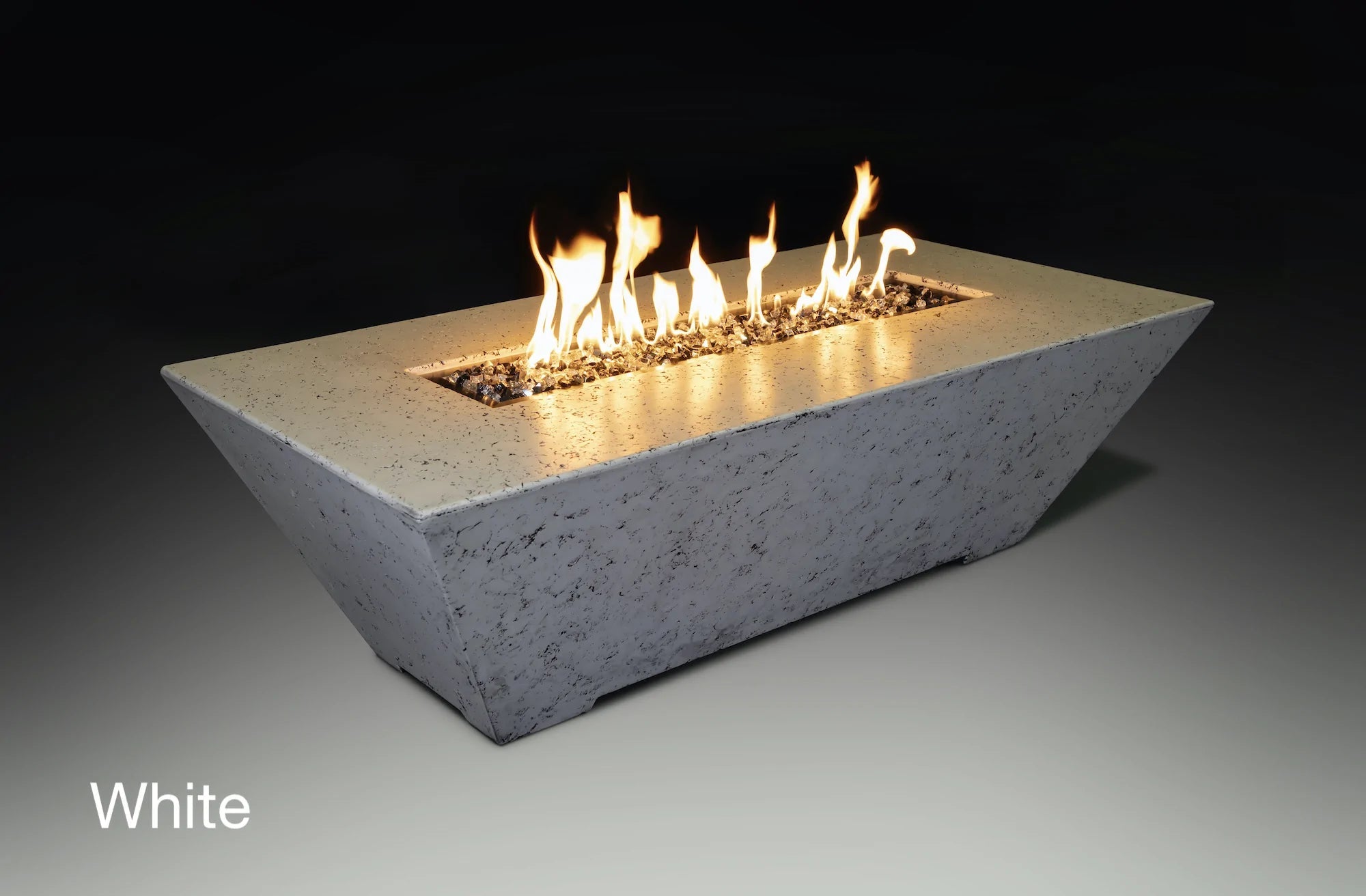 Athena Fireglass Olympus Linear Rectangular Concrete Fire Pit Table