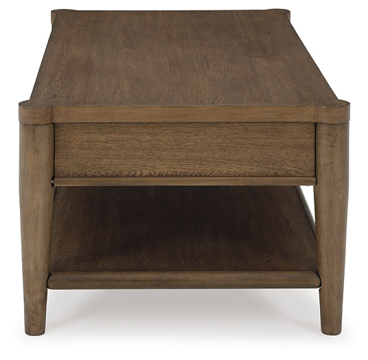 Stylish Roanhowe Rectangular Coffee Table with Storage