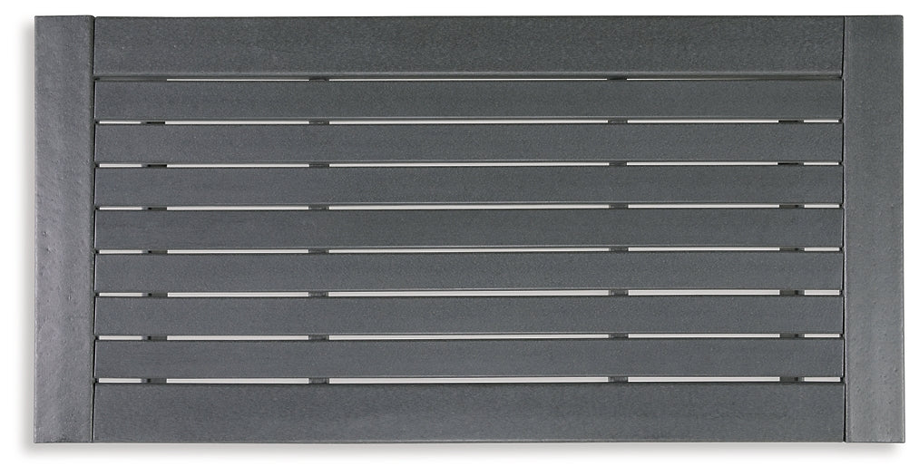 Amora Rectangular Outdoor Cocktail Table with Charcoal Gray Frame