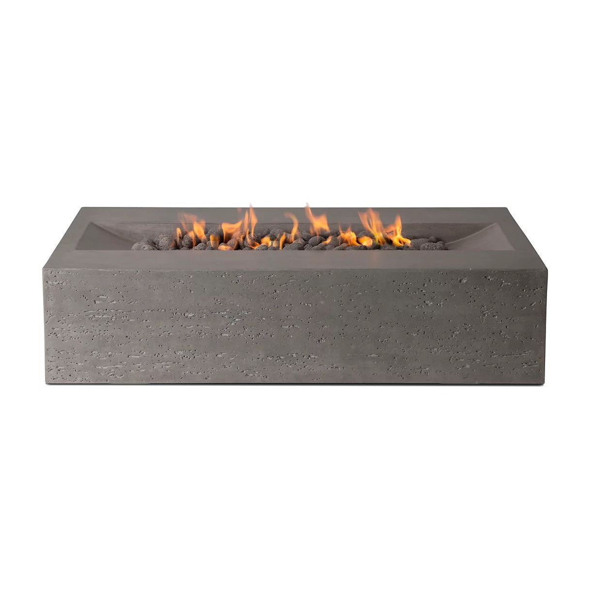 Millenia Rectangle Gas Fire Pit Table - Modern Outdoor Concrete Fire Feature
