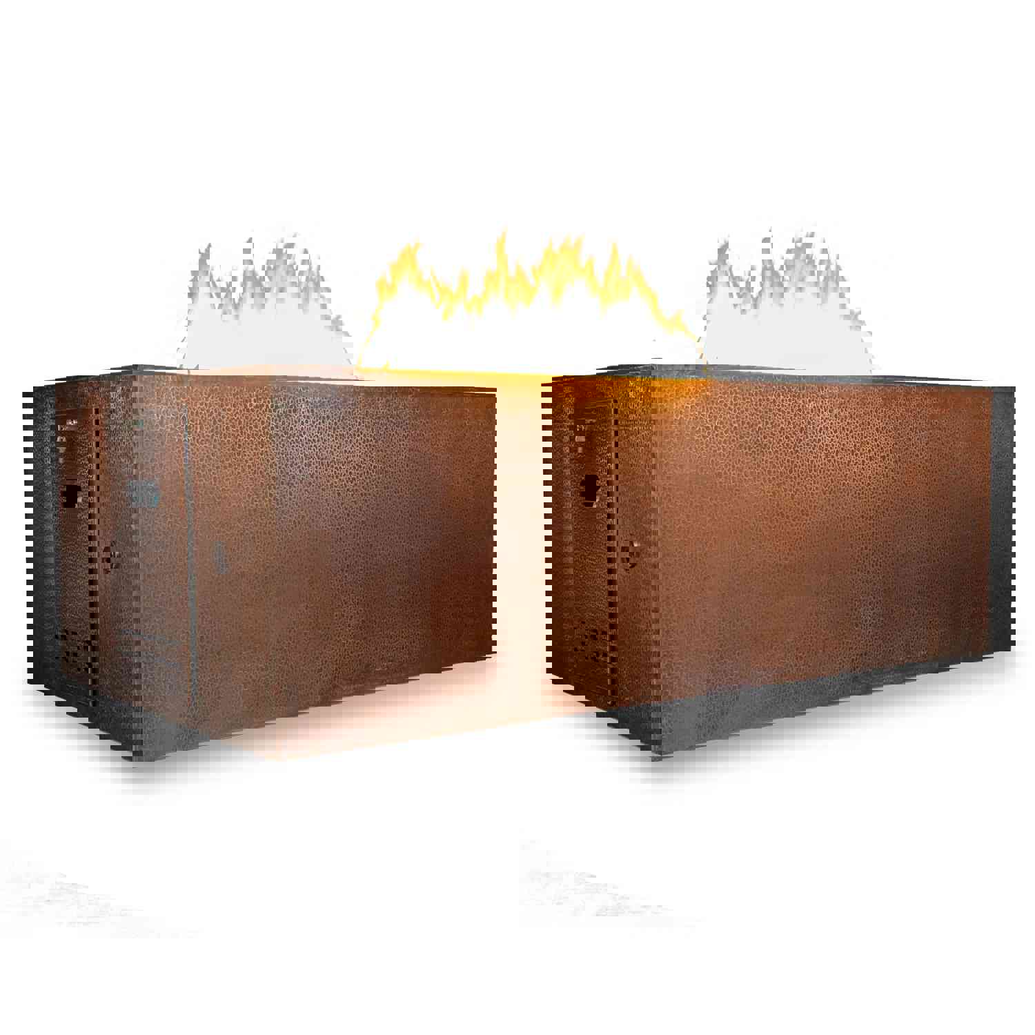 72 x 38" Moreno Copper Rectangle Gas Fire Pit with Hidden Propane Tank