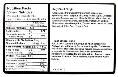 Wild Grapes Italian Pinot Grigio DIY Wine Making Kit - Premium Quality, 30 Bottles