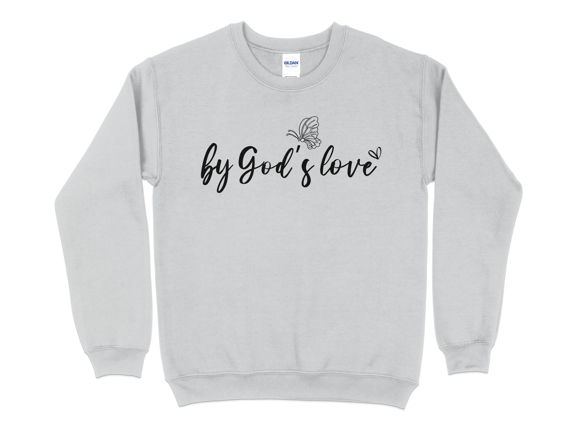Uplifting Butterfly Christian Sweatshirt - By God's Love, Unisex