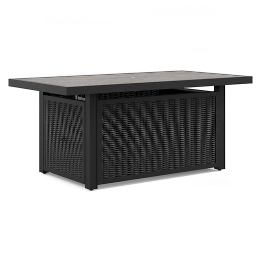 Elegant Outdoor Fire Pit Table with Rust-Proof Aluminum Frame