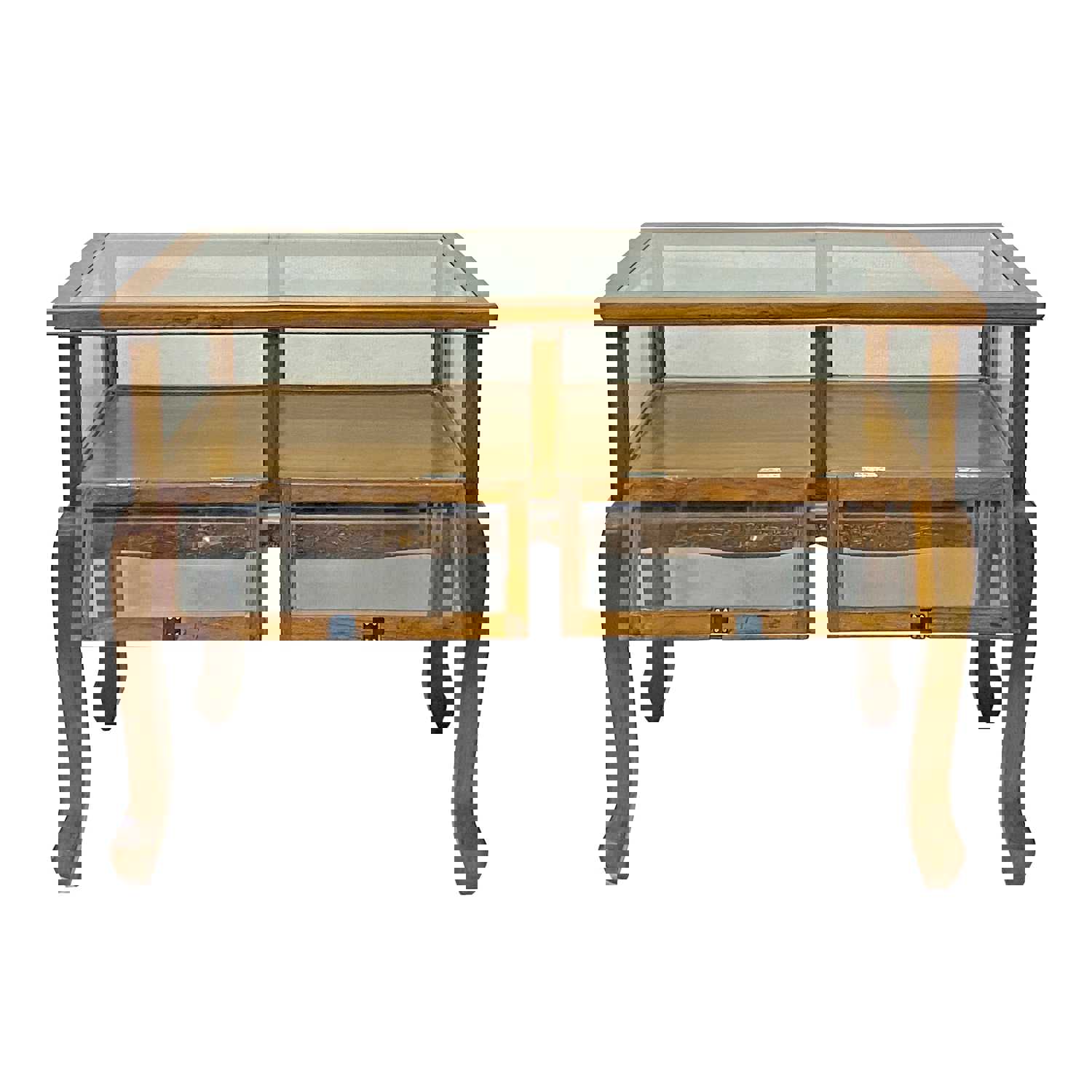 Elegant Oriental Craw Legs Glass Top Console Table