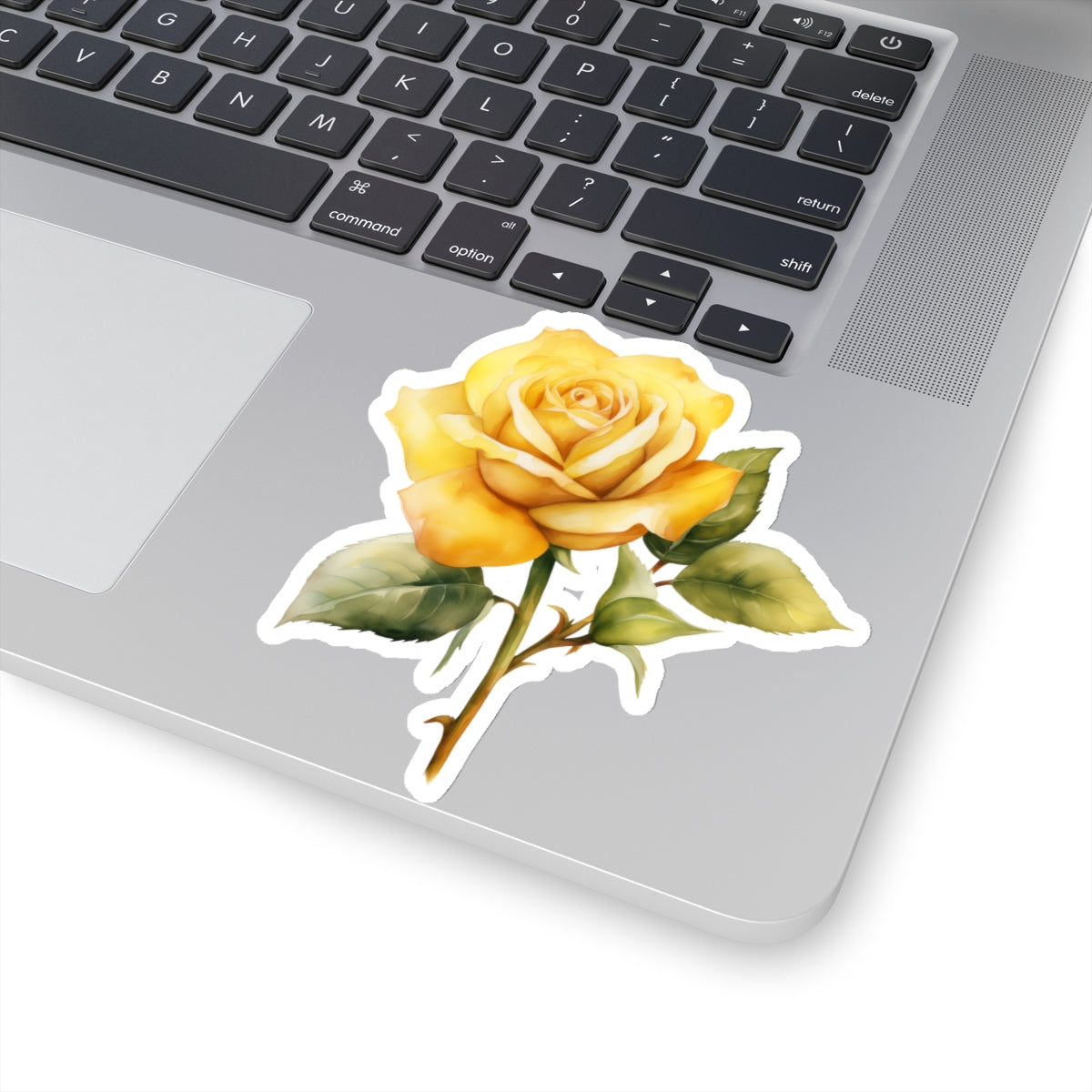 Watercolor Yellow Rose Vinyl Sticker Decal