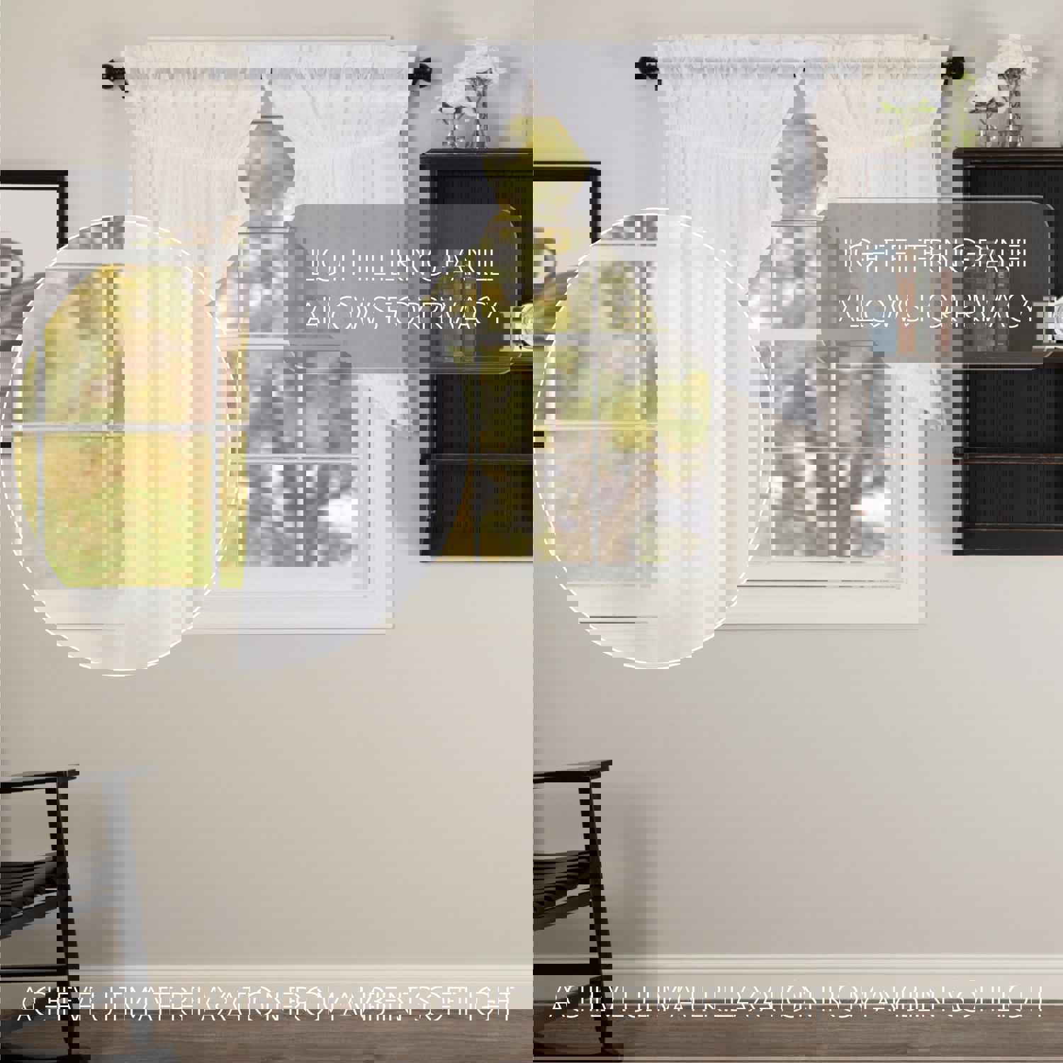 Elegant White Ruffled Sheer Swag Curtains for Rustic Charm
