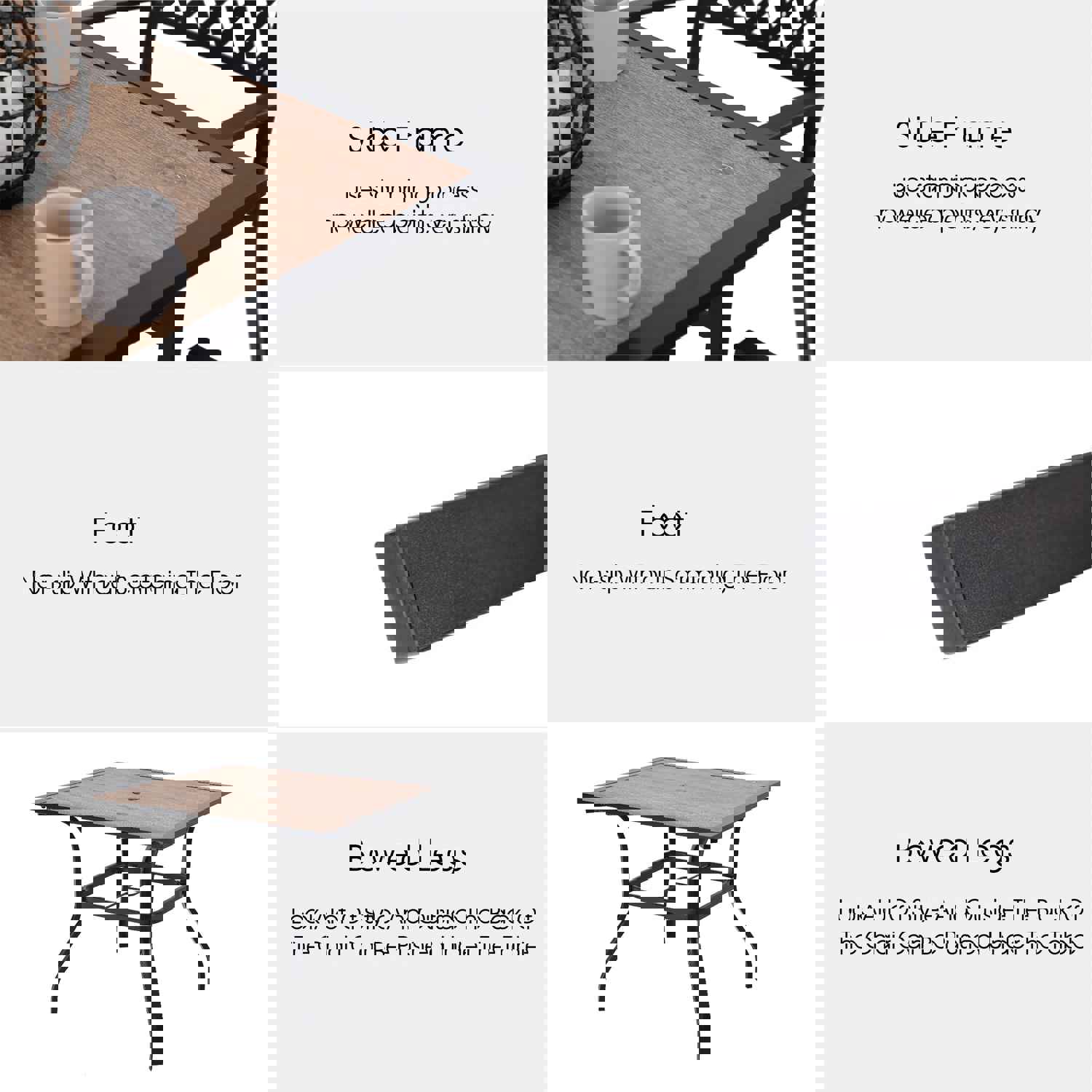 5-Piece Outdoor Dining Set with Rattan Swivel Chairs and Square Table PHI VILLA