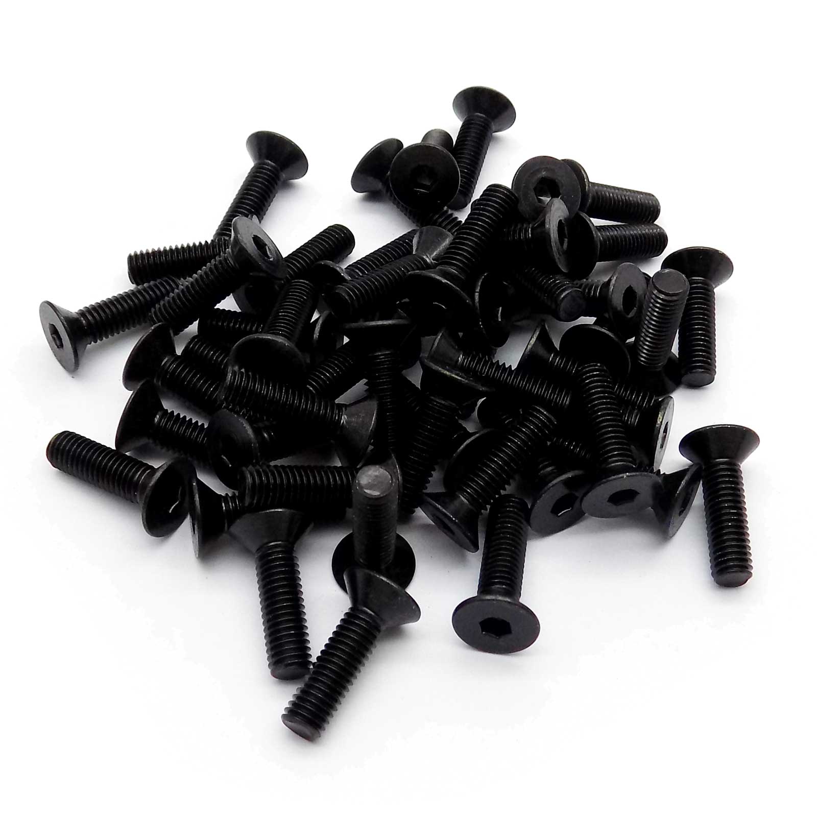 50pcs M5x22mm Black Oxide Countersunk Hex Machine Screws