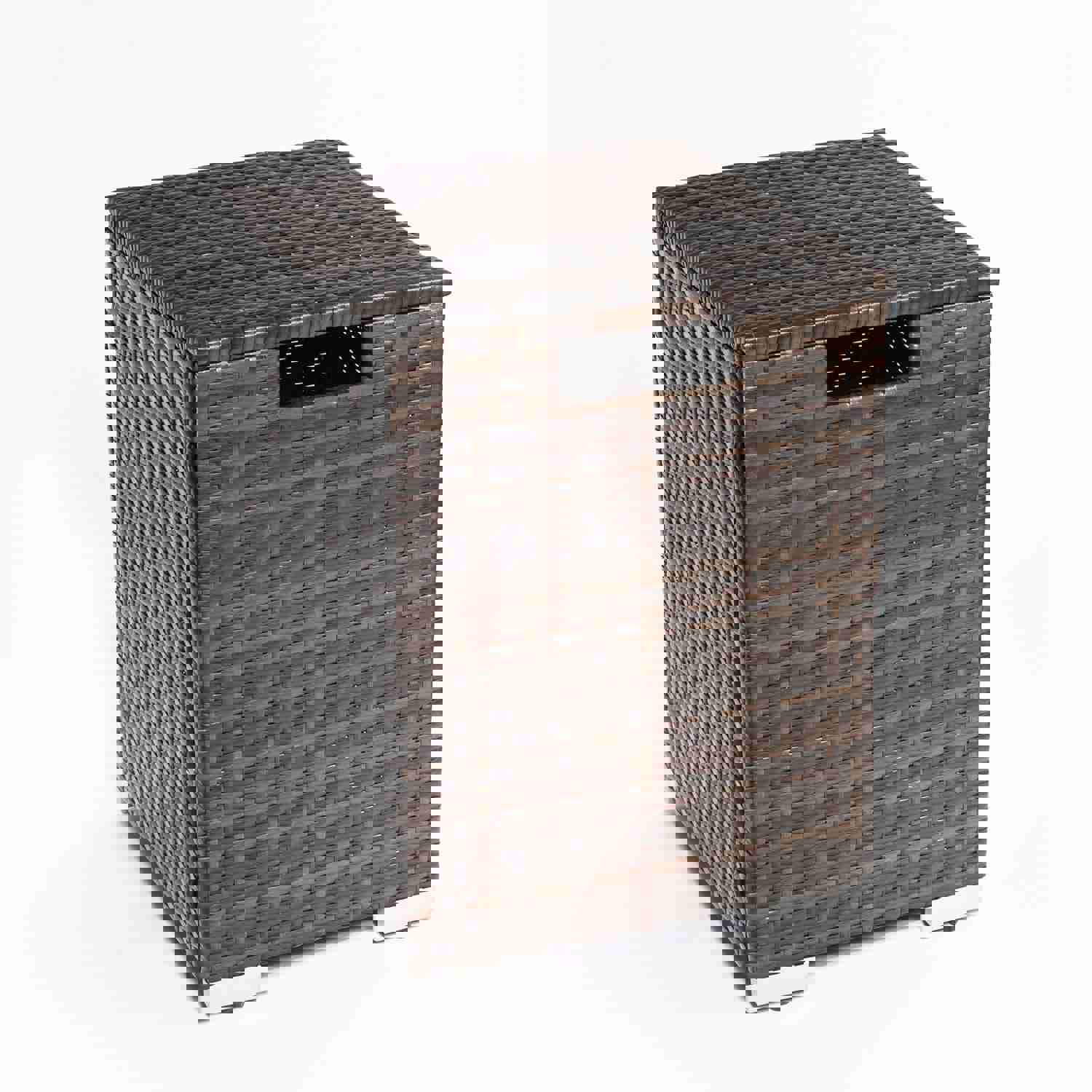 Elegant Outdoor Propane Fire Pit Table with Wicker Cover