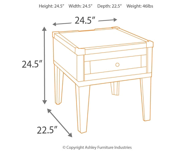 Rustic-Industrial Style Todoe Rectangular End Table