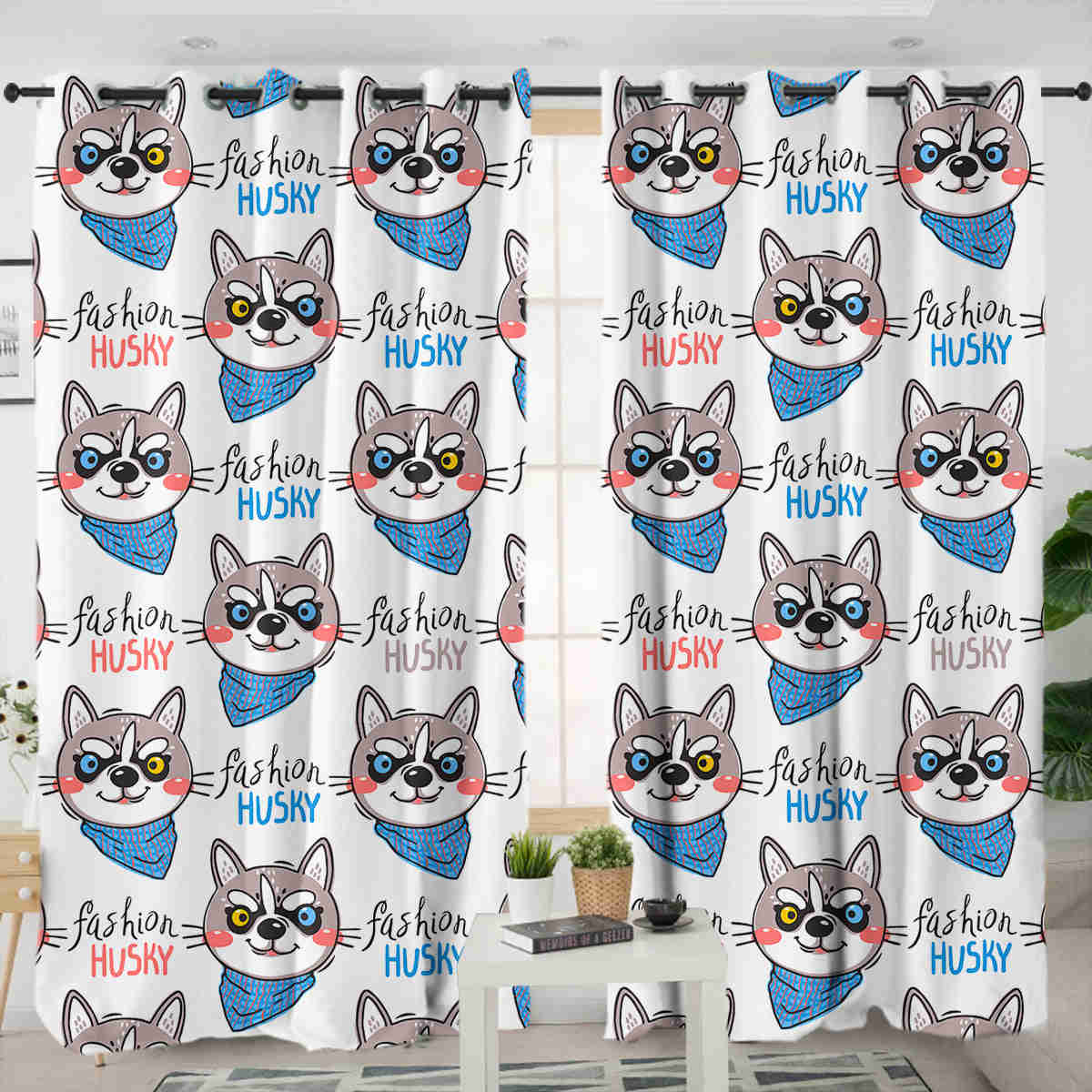 Elegant Silky Satin Husky Curtains - Swag Fashion Collection