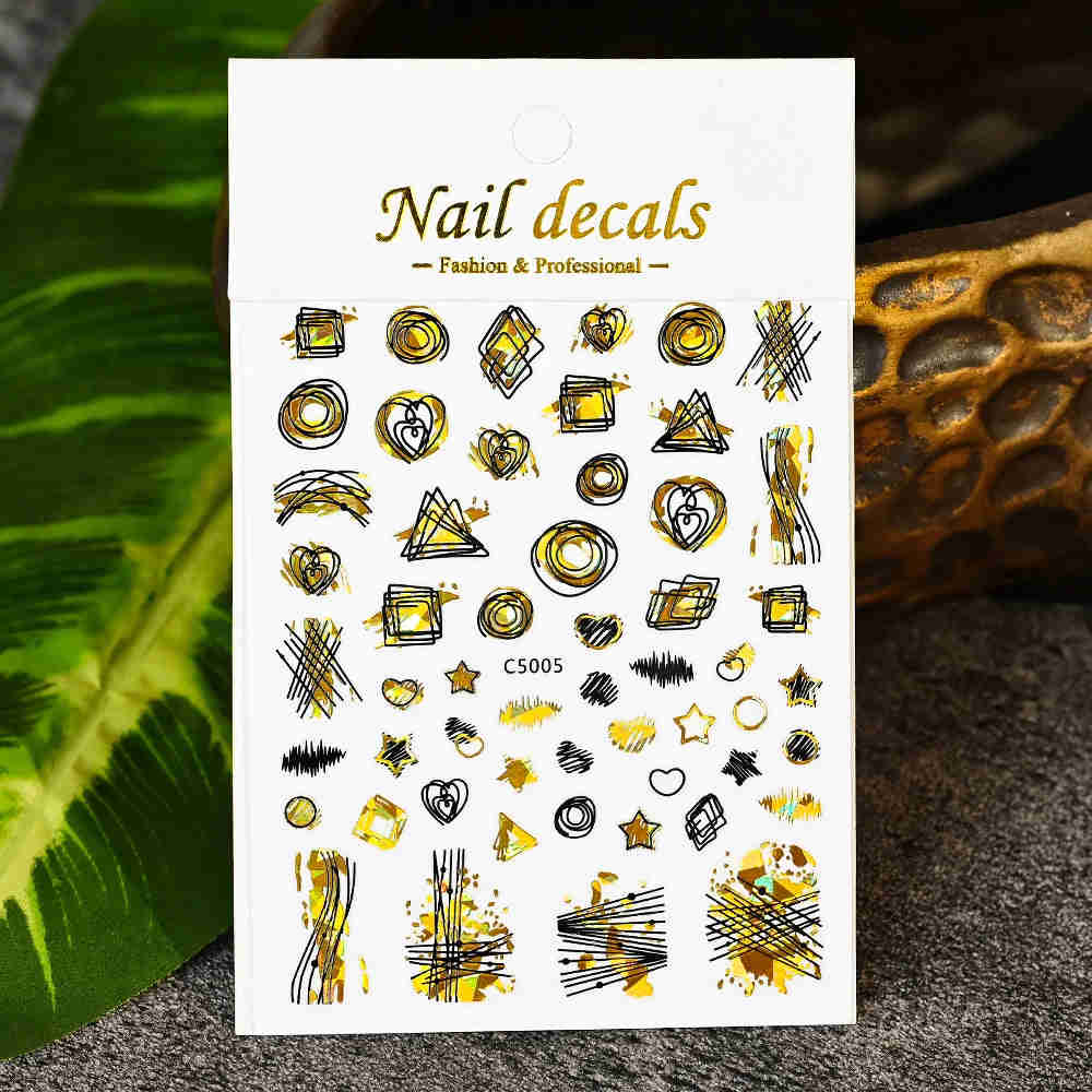 Elegant Daisy Flower Nail Art Stickers with Embossed Design