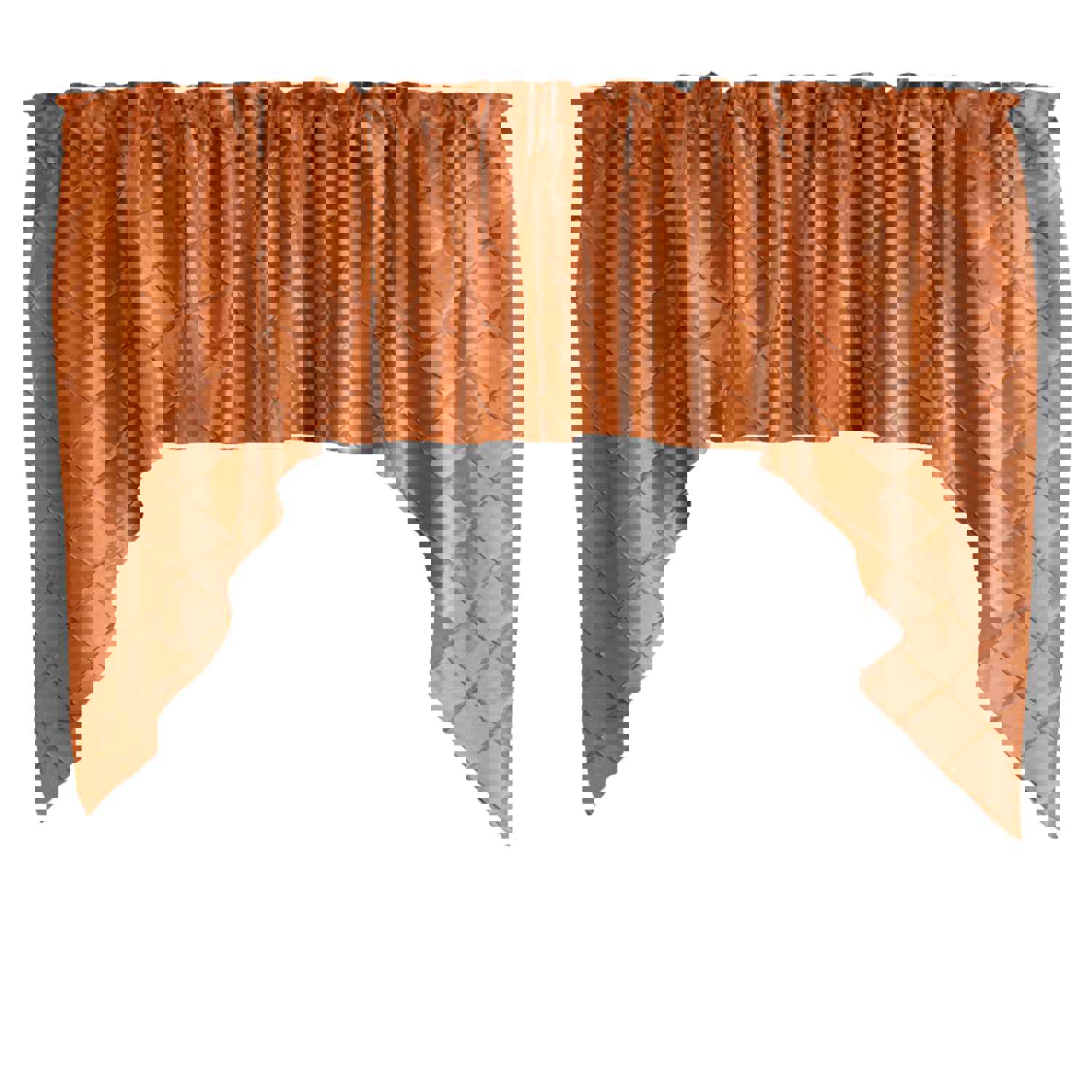 Elegant Cross-Stitch Pintuck Taffeta Swag Valance