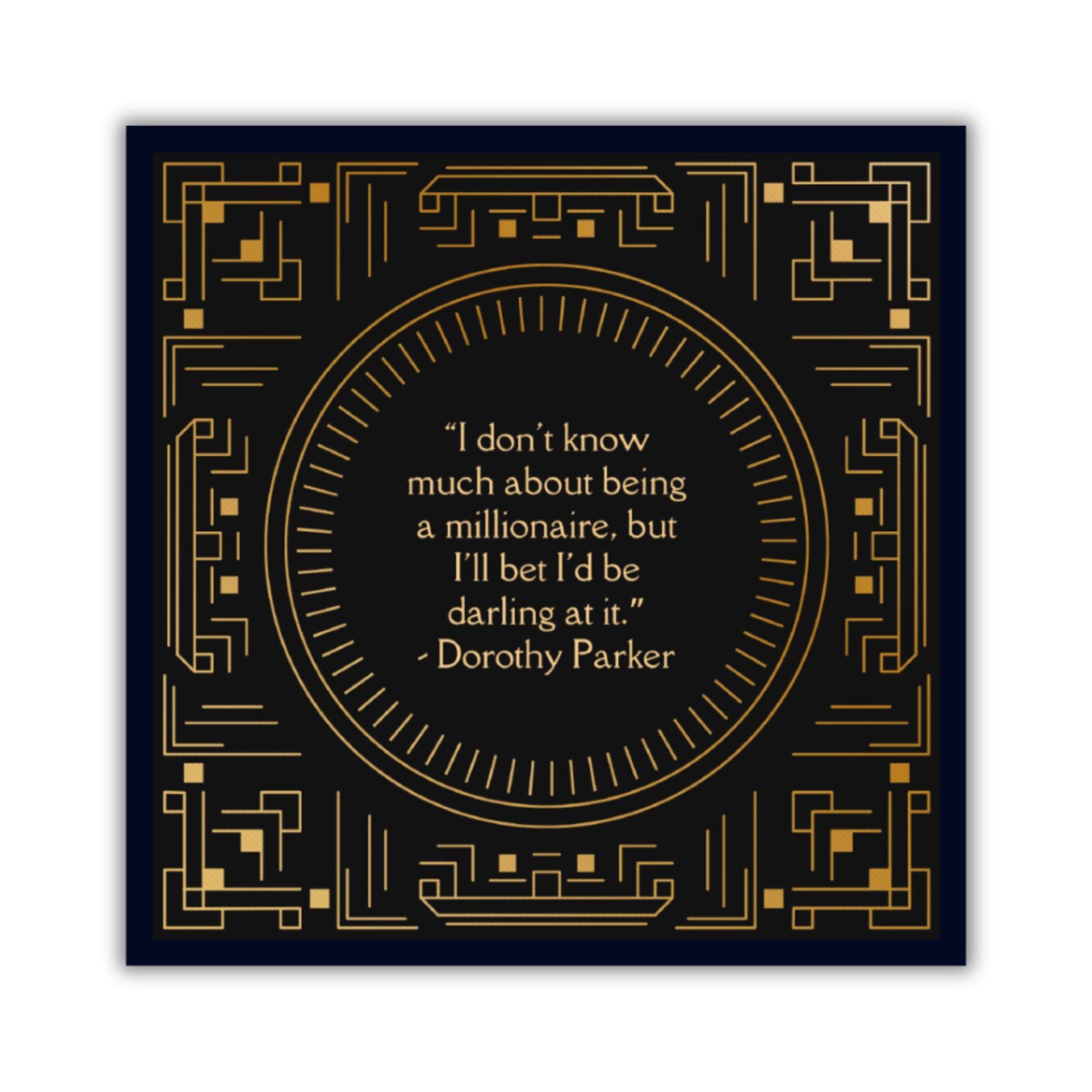 Dorothy Parker's Witty Millionaire Quote Sticker