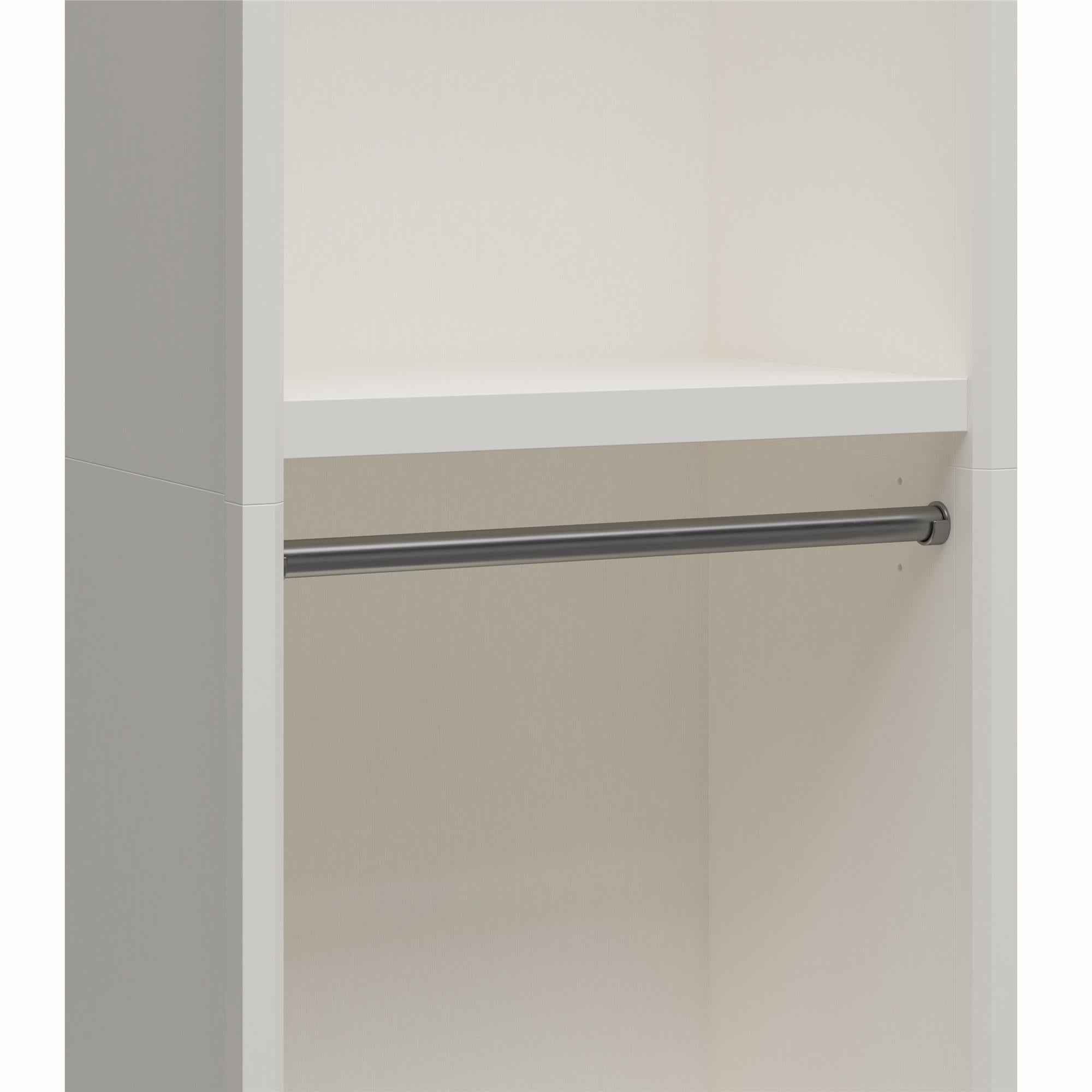 Elegant Luxe 2-Shelf Double Clothing Rod Closet Tower