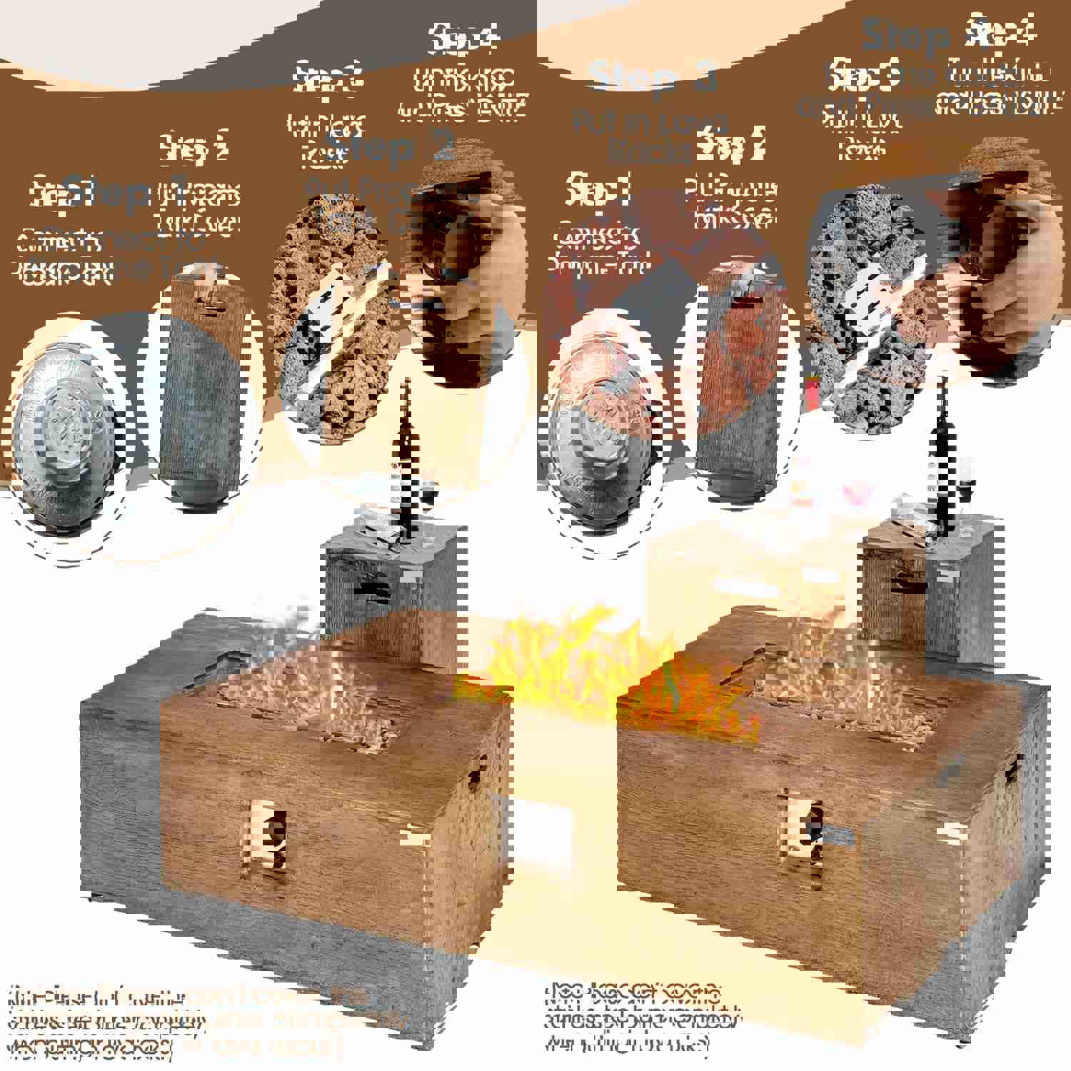 Tangkula Outdoor Propane Fire Pit Table Set with 50,000 BTU Heat Output