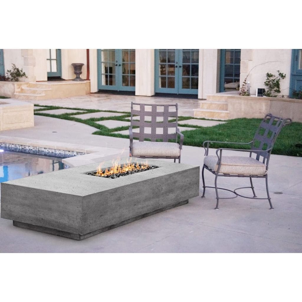 Prism Hardscapes 80" Ebony Tavola 5 Rectangular Concrete Natural Gas Fire Pit Table