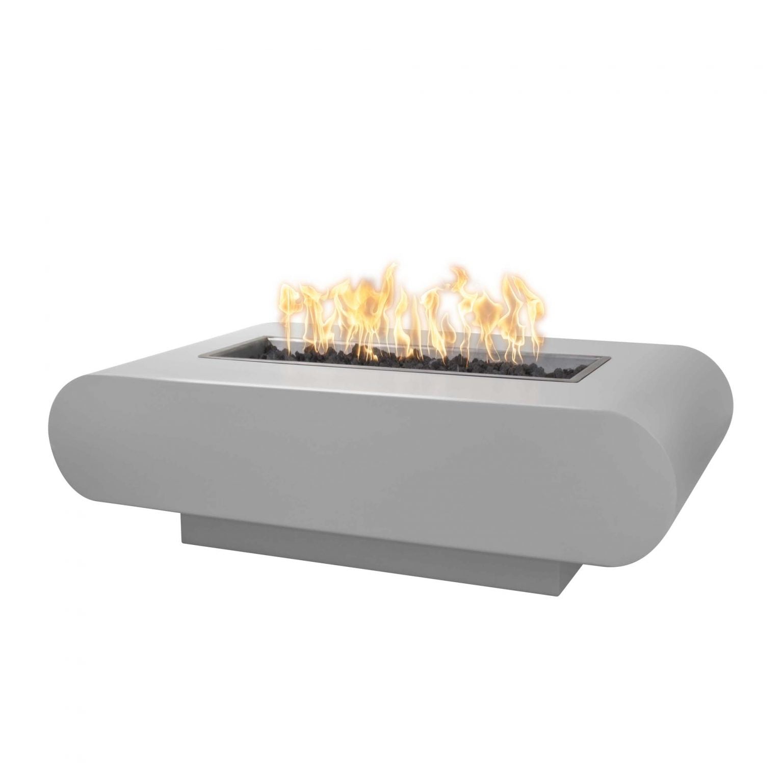 Elegant Outdoor La Jolla Rectangle Fire Pit with Powder Coated Steel and Free Cover