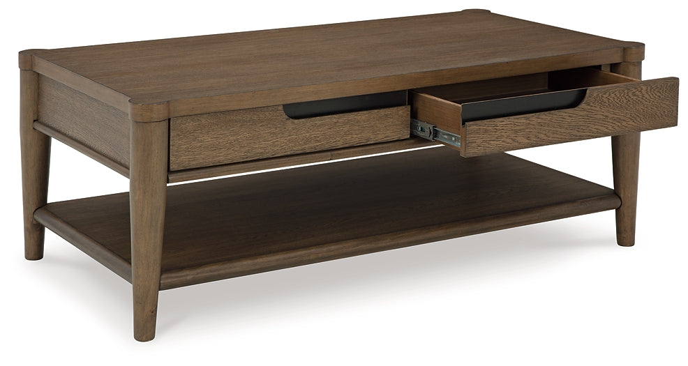 Stylish Roanhowe Rectangular Coffee Table with Storage
