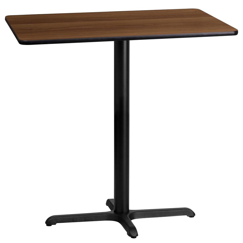 24 x 42" Bar Height Walnut Laminate Table with Base - Flash Furniture