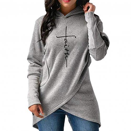 Faith Irregular Hoodie Sweatshirt