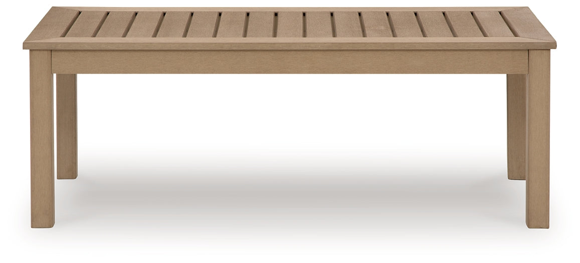 Hallow Creek Weatherwood Outdoor Rectangular Coffee Table