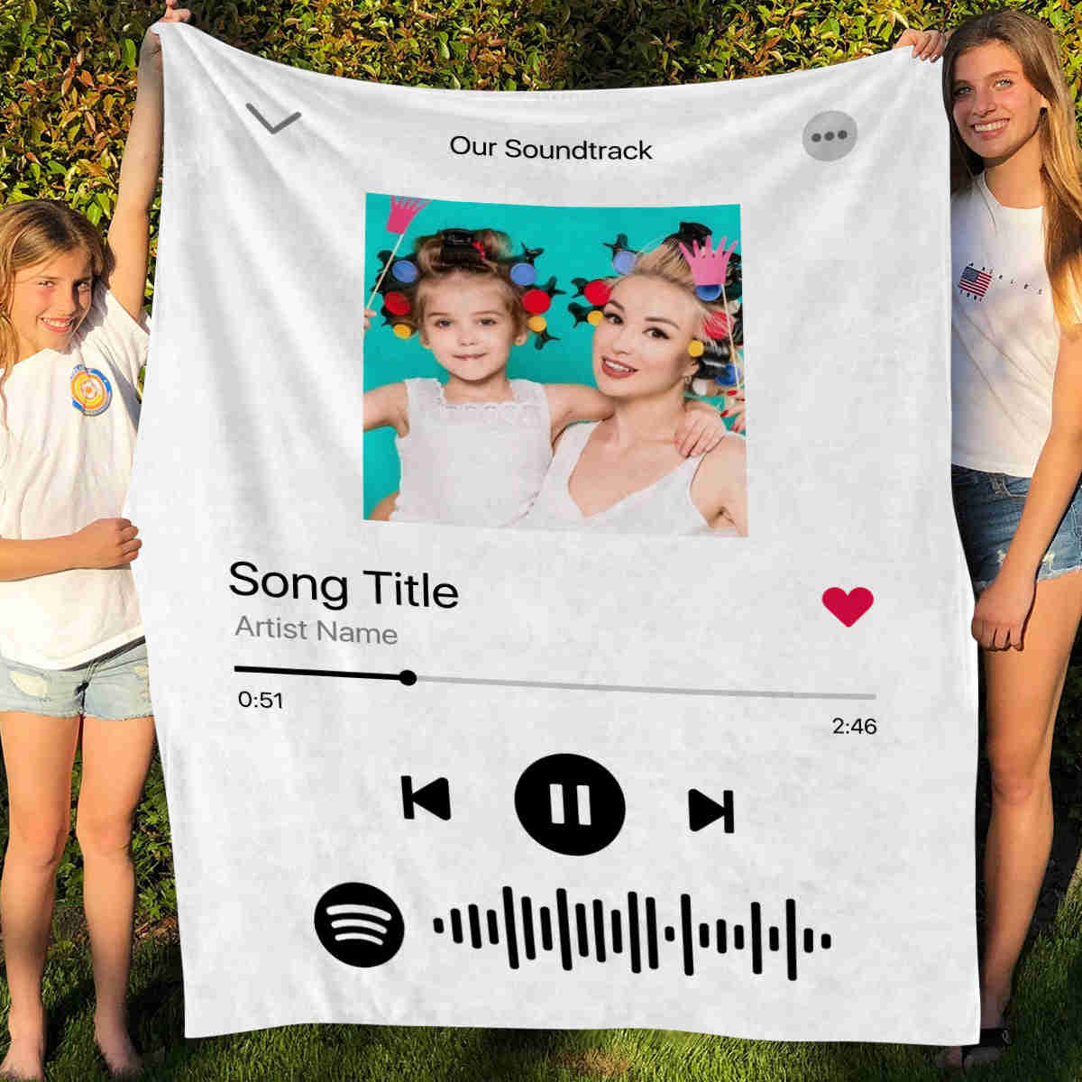 Personalized Music Code Photo Fleece Blanket