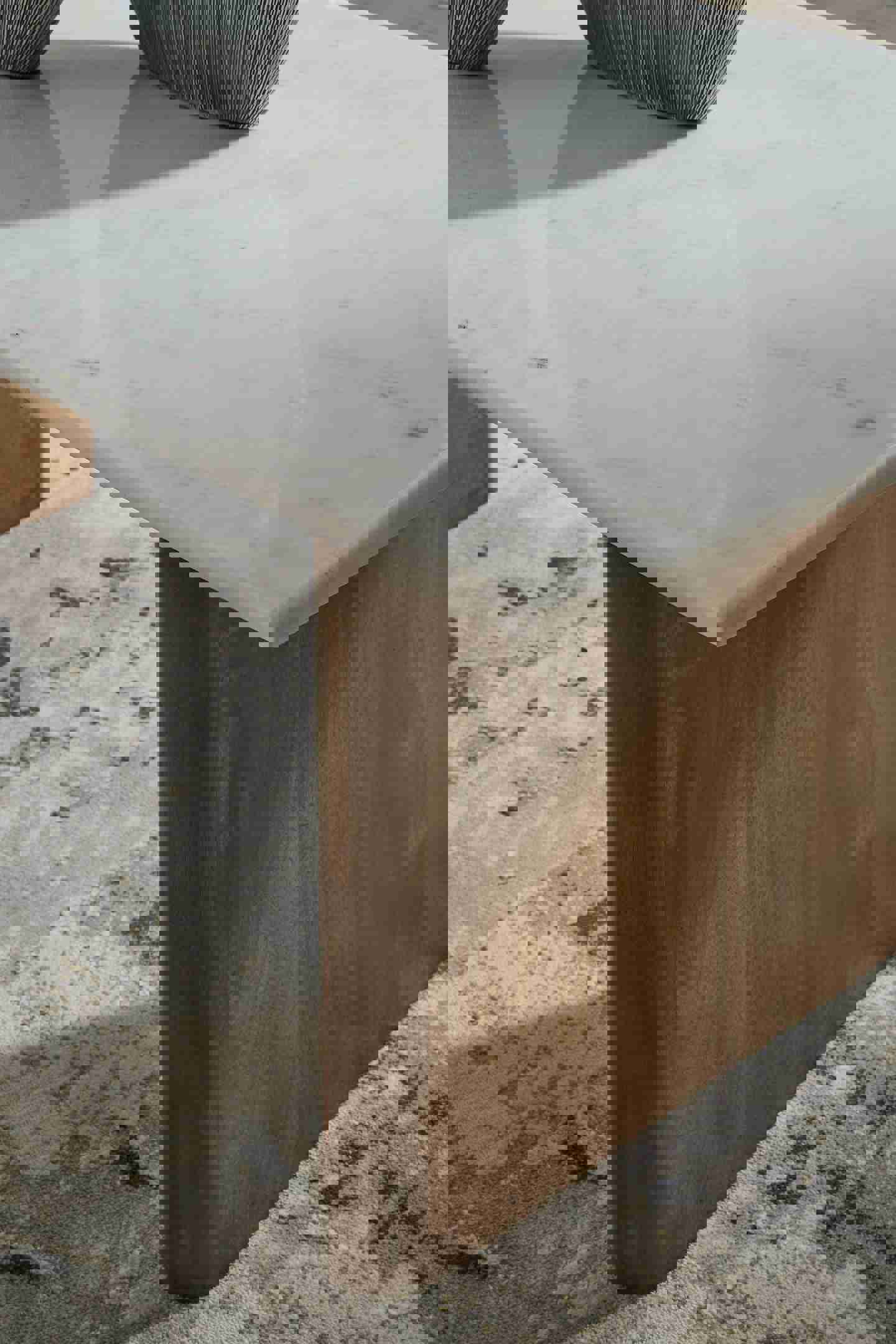 Isanti Mango Wood and Marble Rectangular Cocktail Table